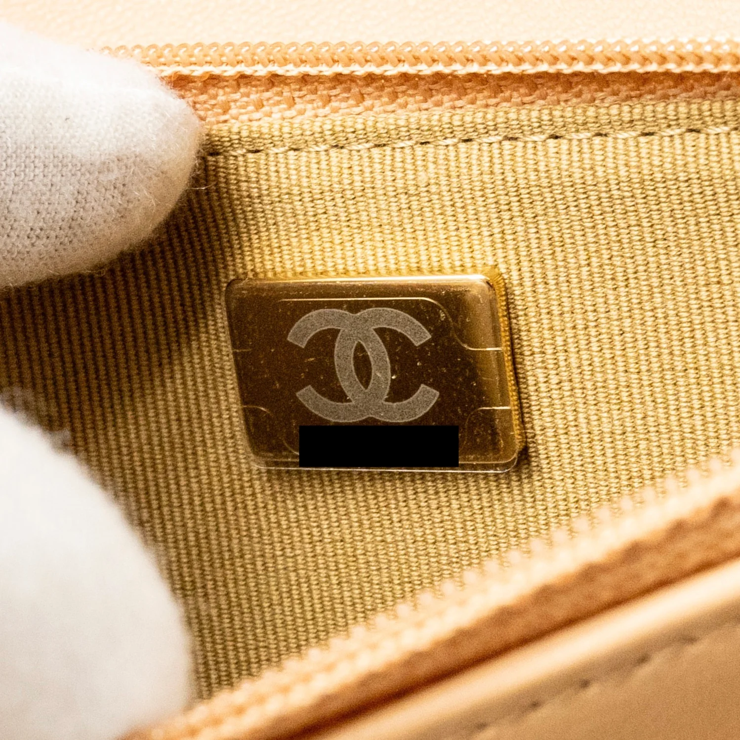 Chanel Pearl Crush Wallet On Chain Lambskin Beige GHW (microchip) - Image 17