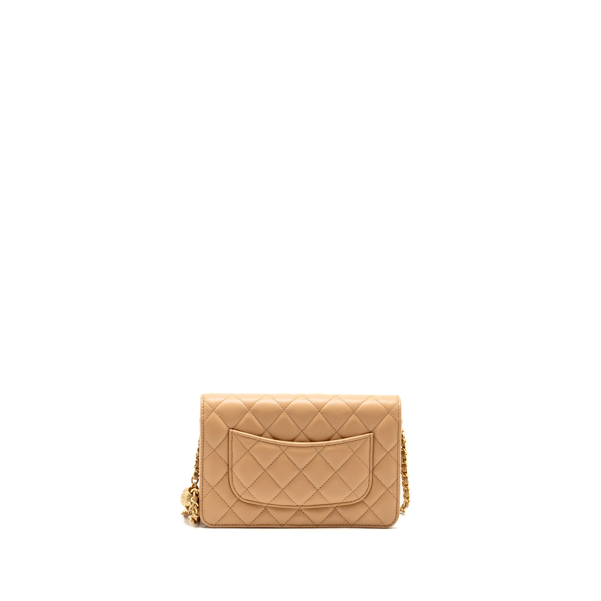 Chanel Pearl Crush Wallet On Chain Lambskin Beige GHW (microchip) - Image 2