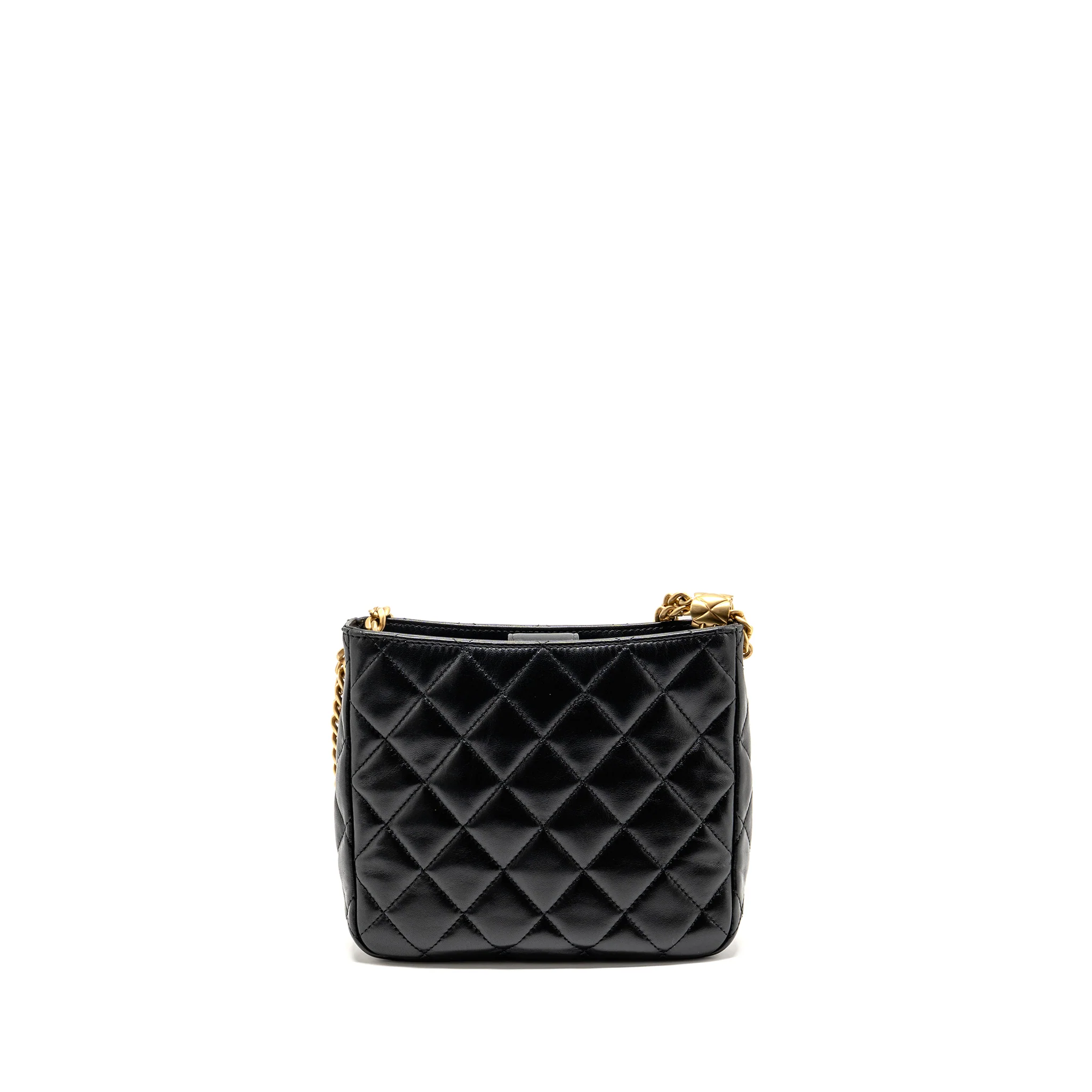 Chanel Pillow Crush Hobo Bag Lambskin Black GHW (Microchip) - Image 2