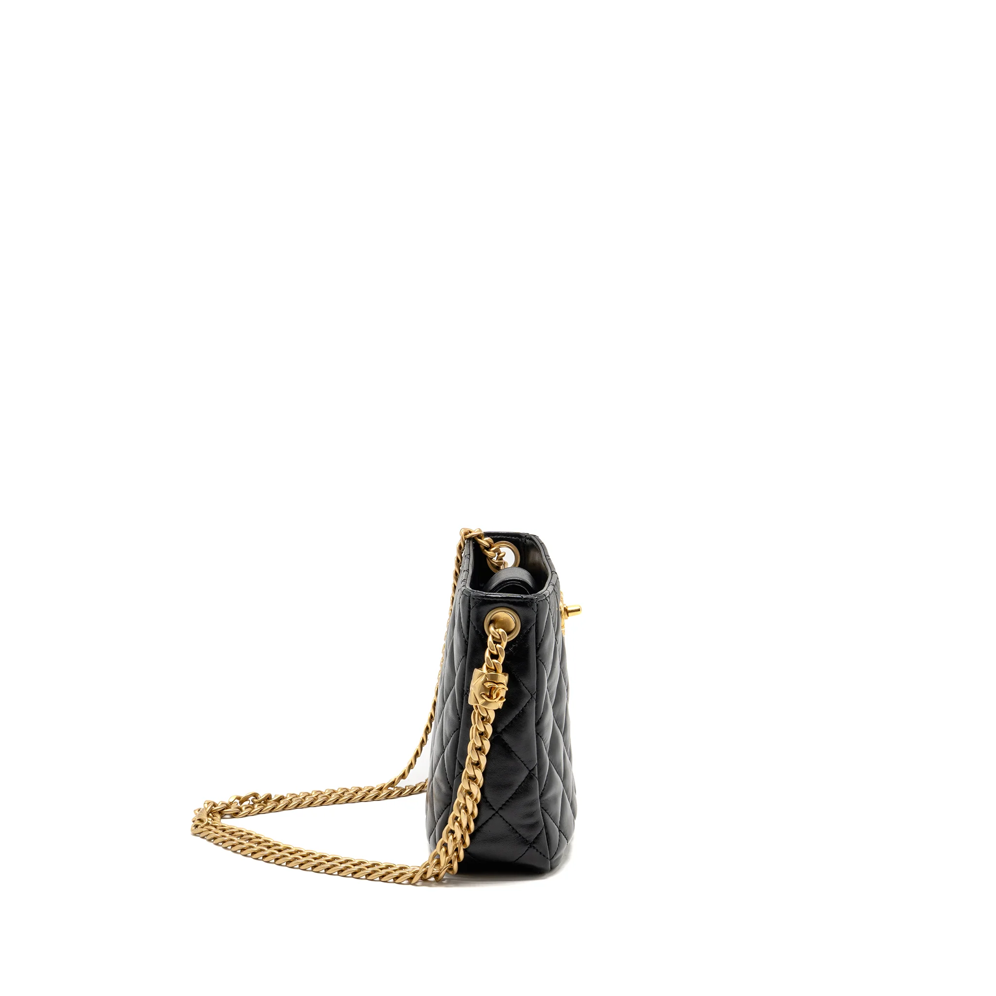 Chanel Pillow Crush Hobo Bag Lambskin Black GHW (Microchip) - Image 3