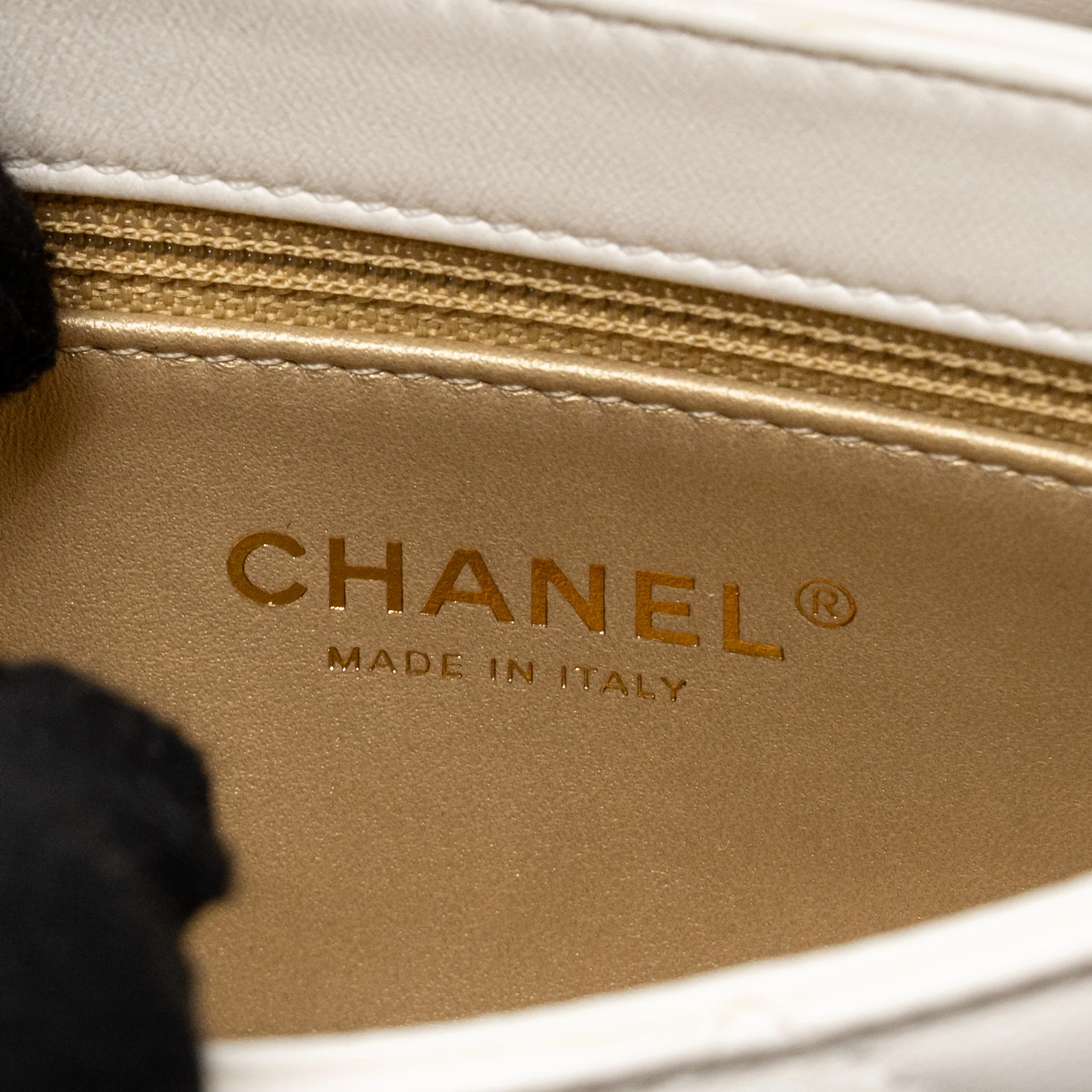 Chanel Quilted Flap Bag with Letter Chain Lambskin White GHW (Microchip) - Image 17