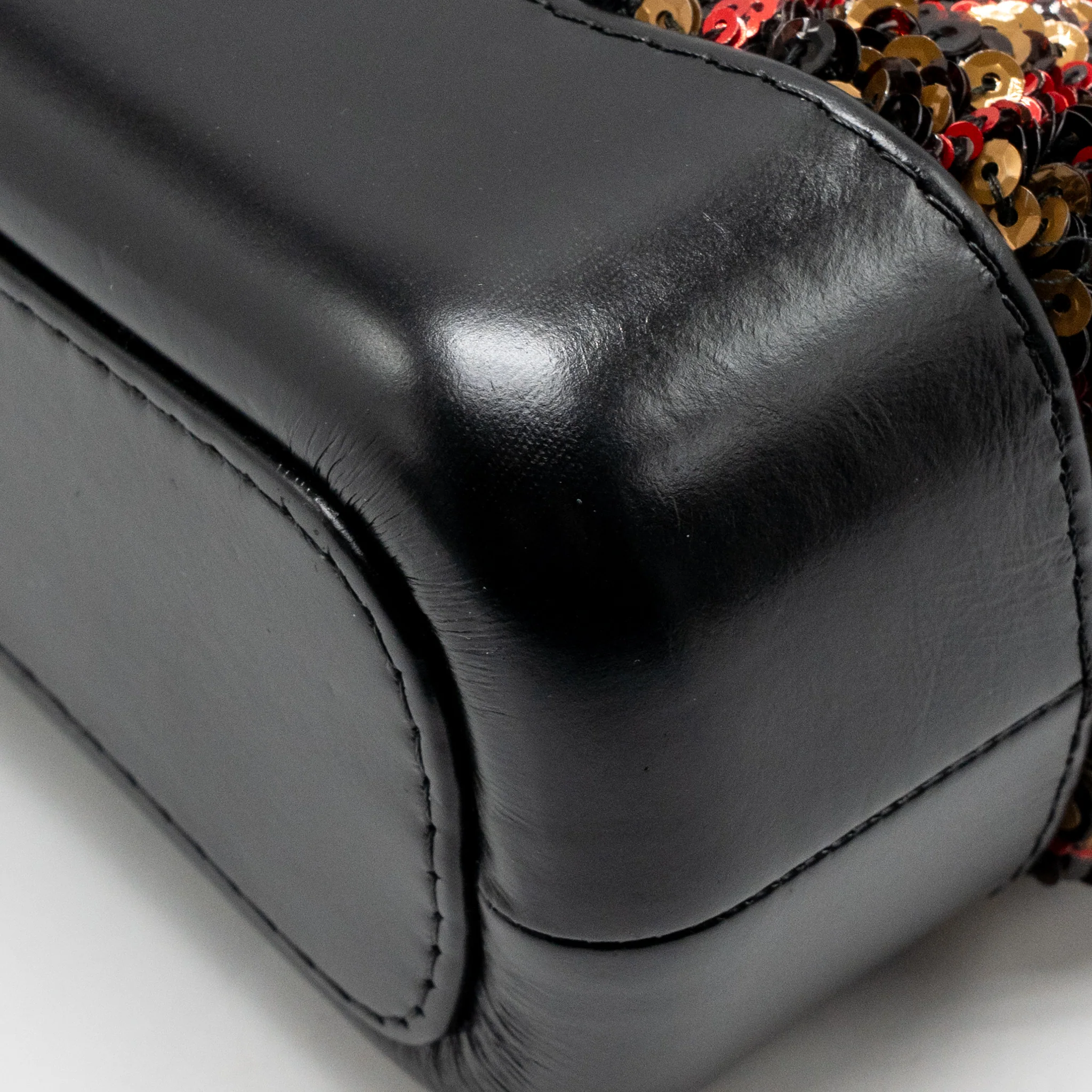 Chanel Small Gabrielle Hobo Bag Sequin/Shiny Calfskin Orange/Black Multicolour Hardware - Image 12