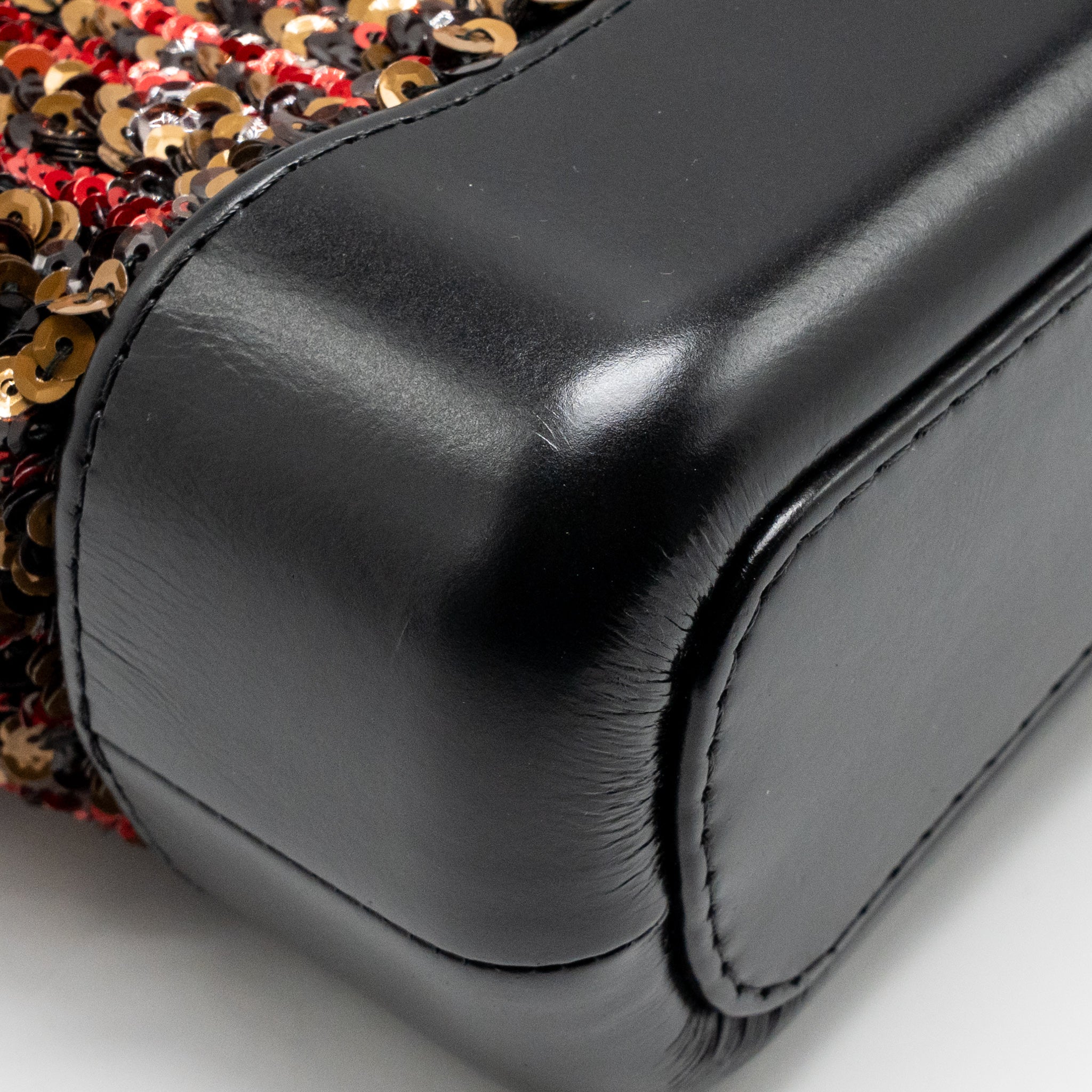 Chanel Small Gabrielle Hobo Bag Sequin/Shiny Calfskin Orange/Black Multicolour Hardware - Image 9