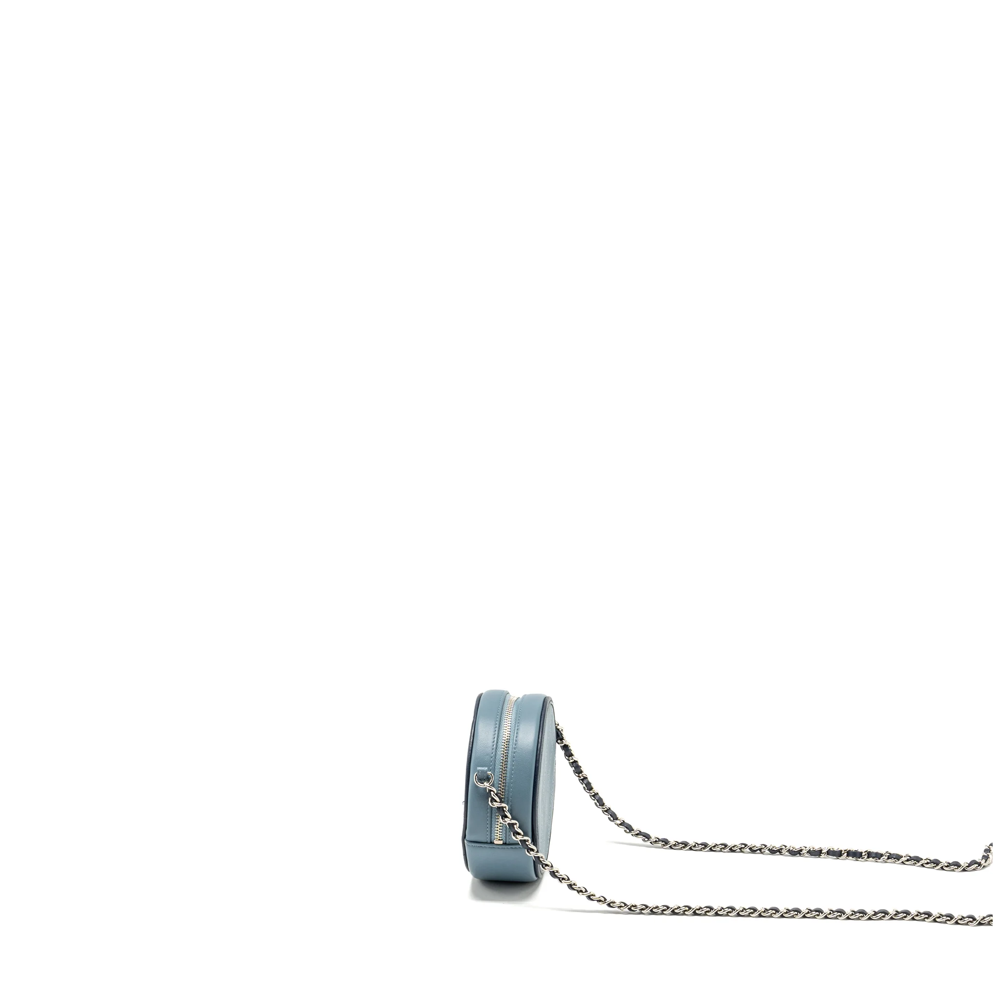 Chanel Round clutch with chain lambskin multicolour blue SHW - Image 5