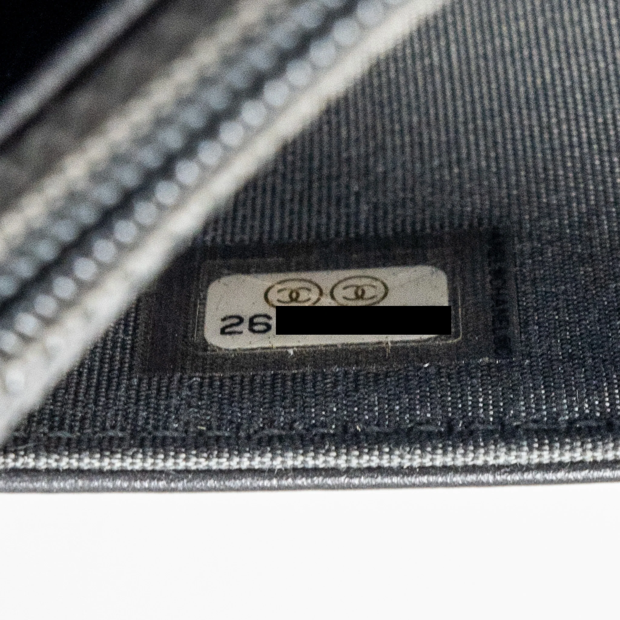 Chanel 18a mariniere Wallet on Chain calfskin charcoal GHW - Image 14