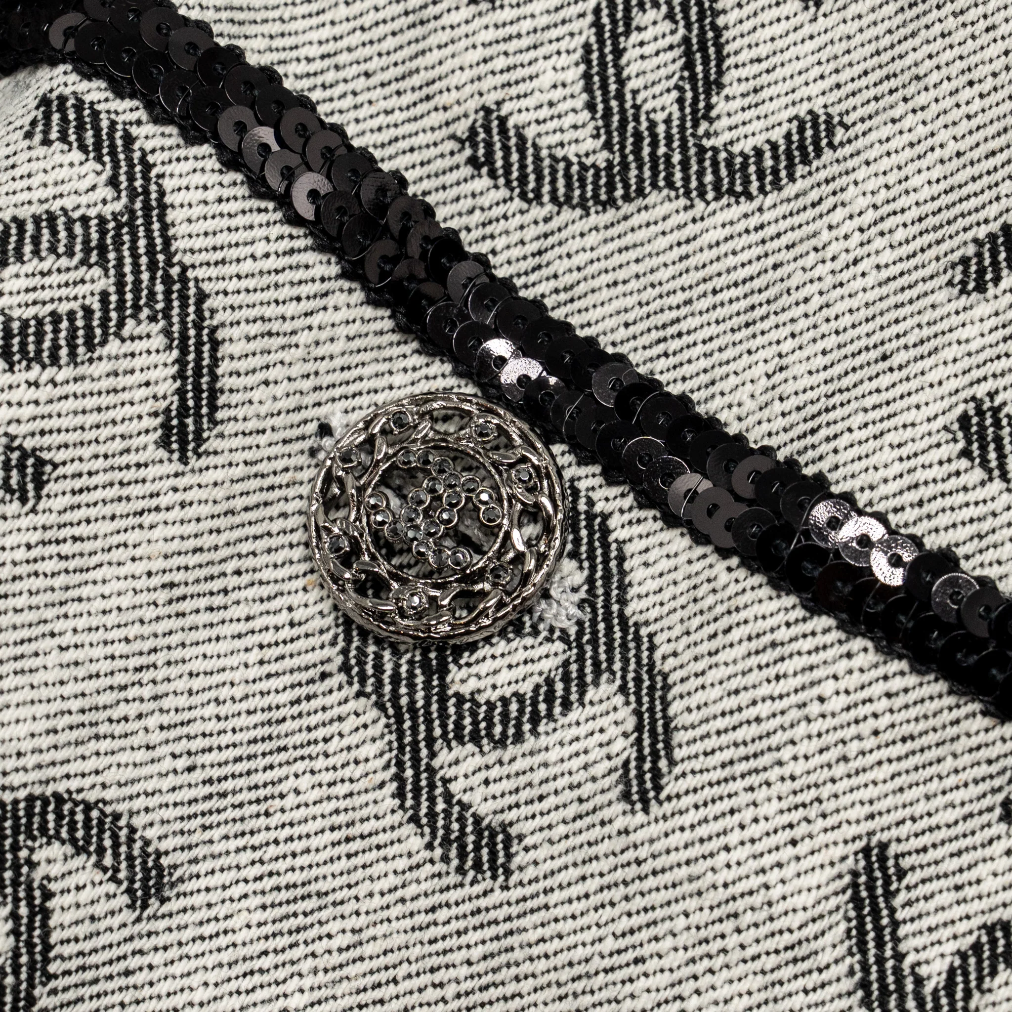 Chanel Size 34 CC Denim Jacket Cotton Grey/Black - Image 4