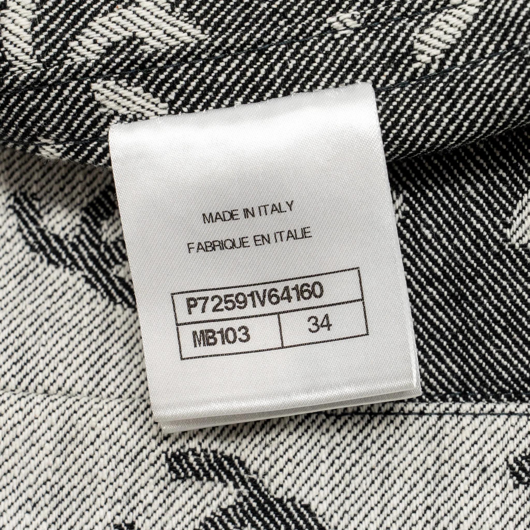 Chanel Size 34 CC Denim Jacket Cotton Grey/Black - Image 9