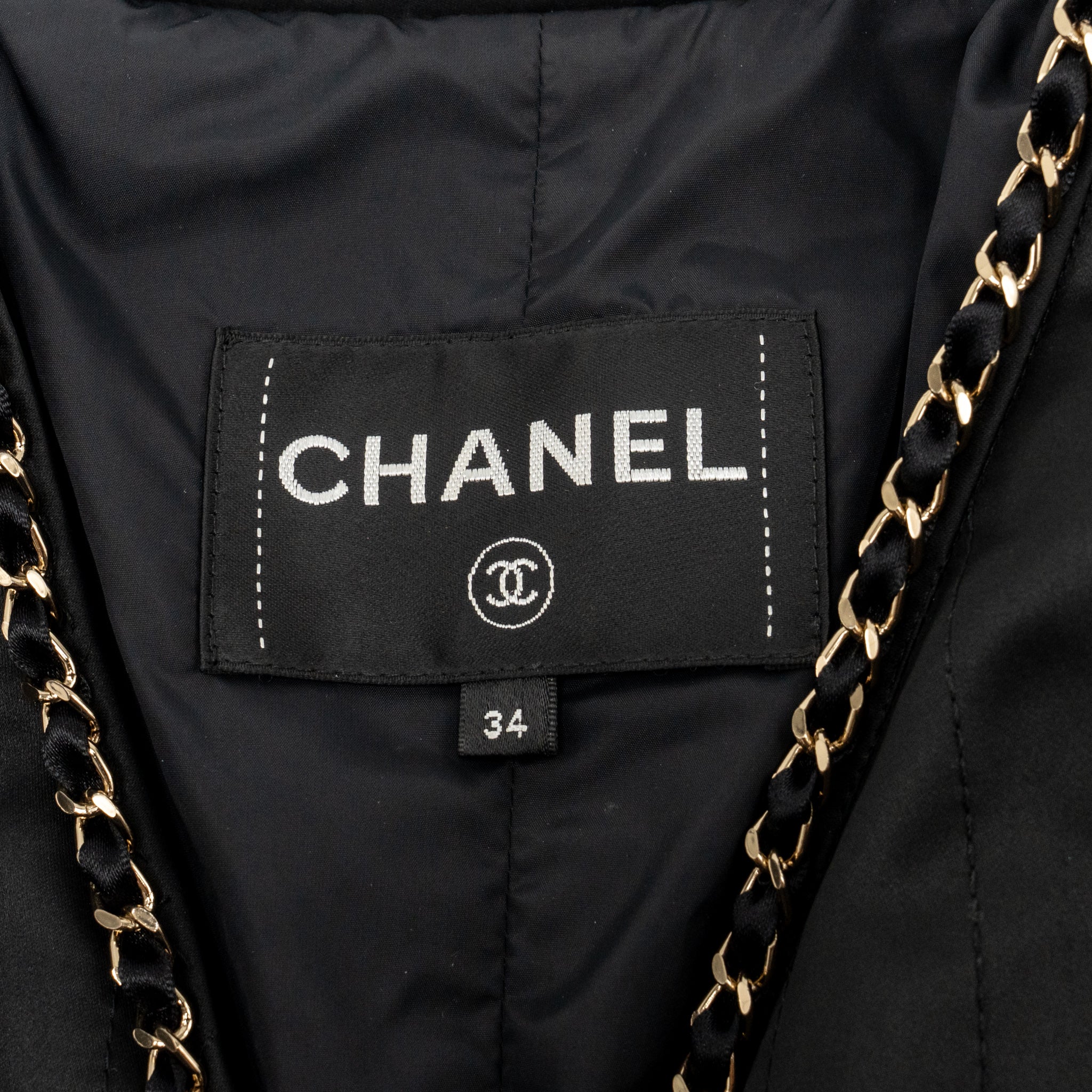Chanel Size 34 Chain Detailed Jacket Polyester Black LGHW - Image 6