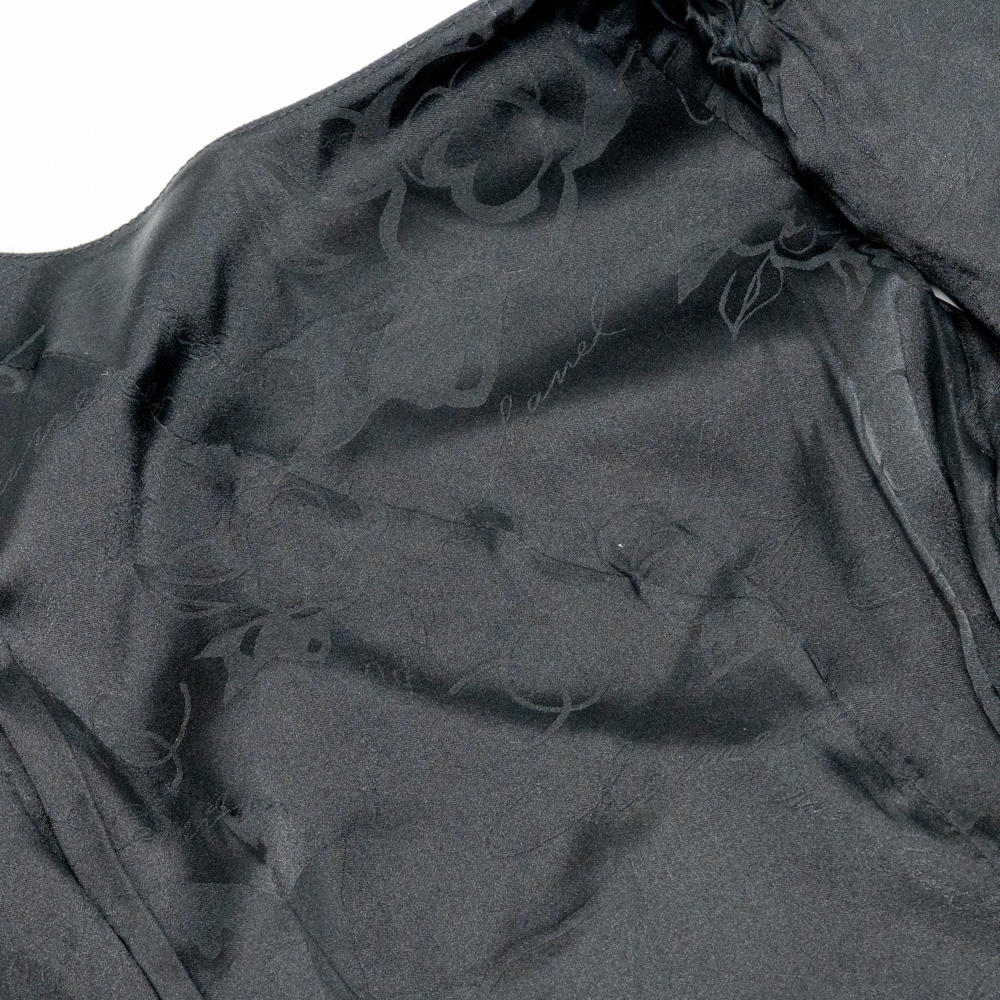 Chanel Size 34 Draped Satin Midi Dress Rayon / Wool Navy/Black - Image 4