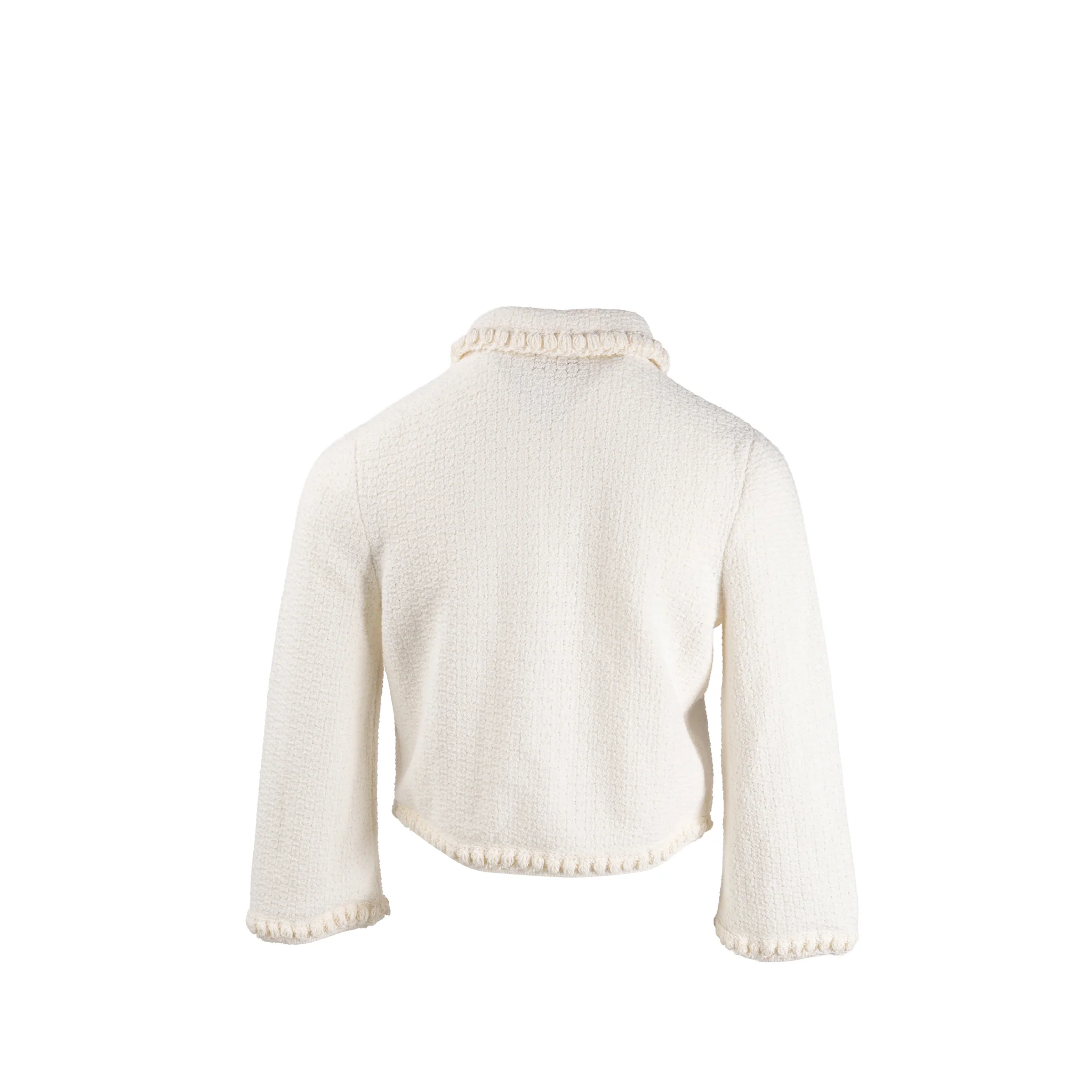 Chanel Size 36 25P Tweed Jacket Cotton/Silk White - Image 3