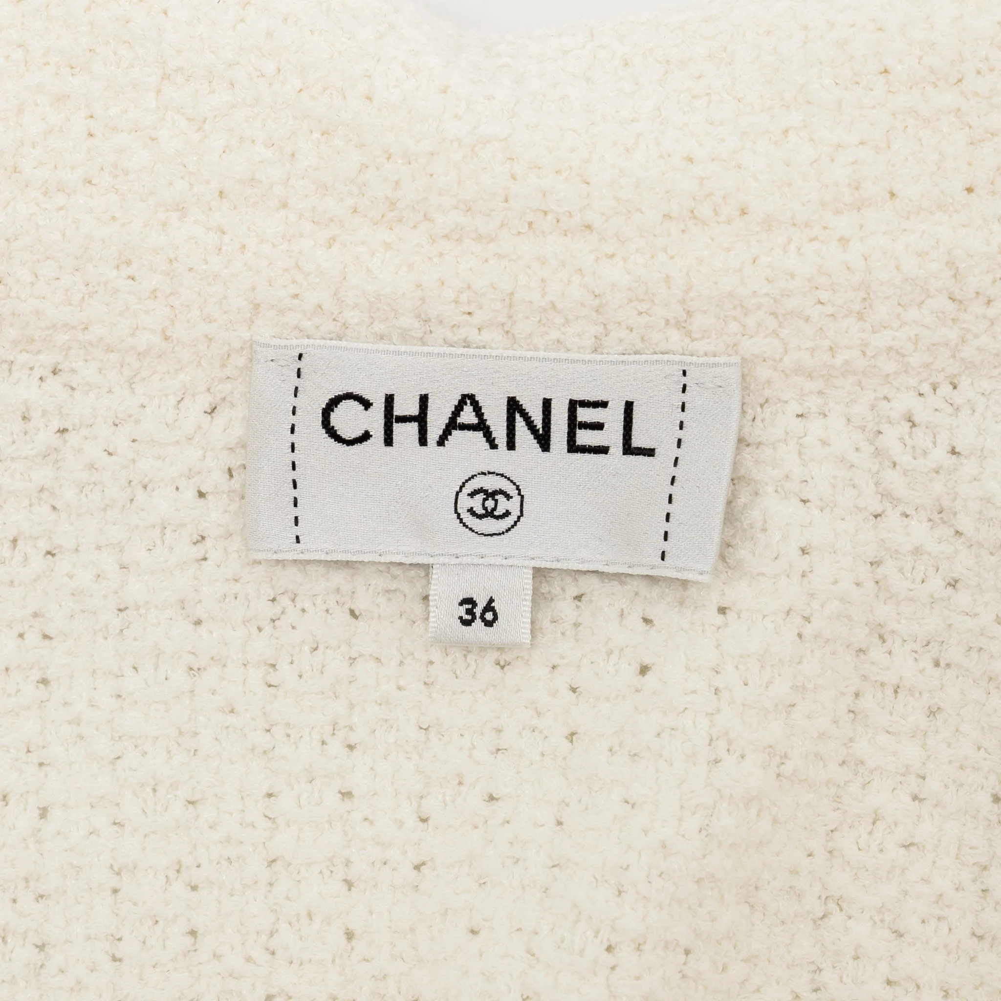 Chanel Size 36 25P Tweed Jacket Cotton/Silk White - Image 7