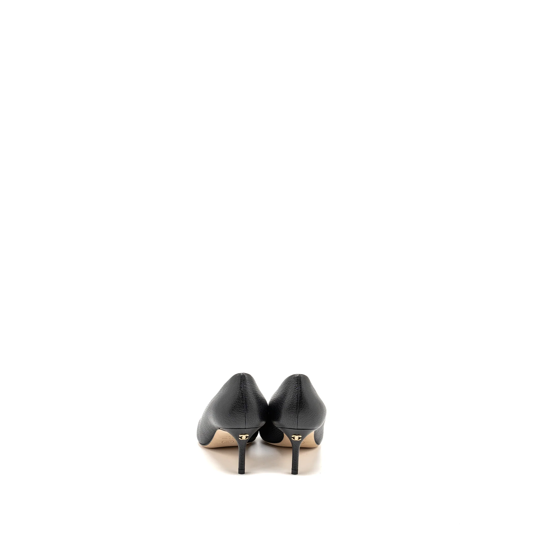 Chanel Size 36.5 Heels Leather Black - Image 3