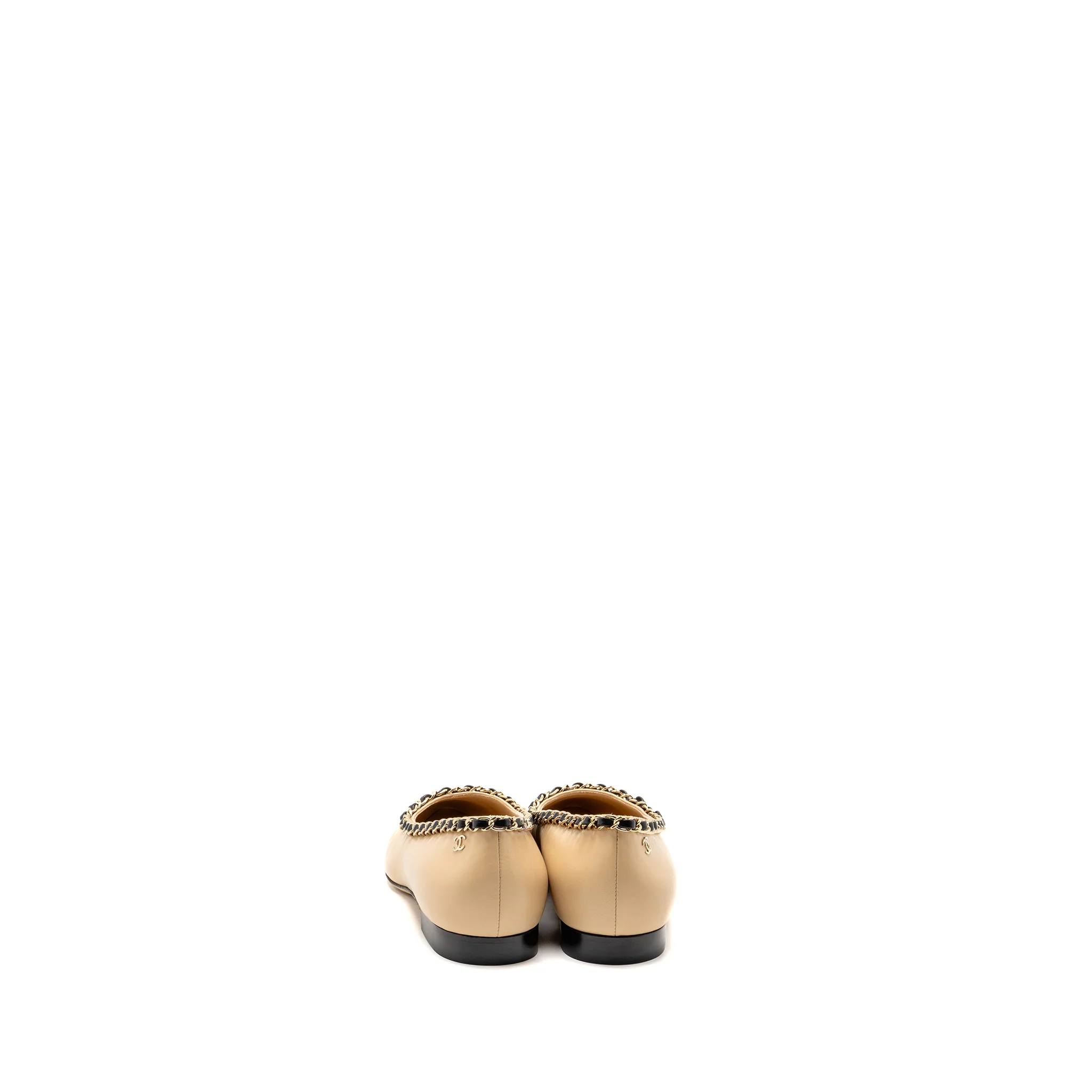 Chanel size 36 chain cap flats beige / black - Image 3
