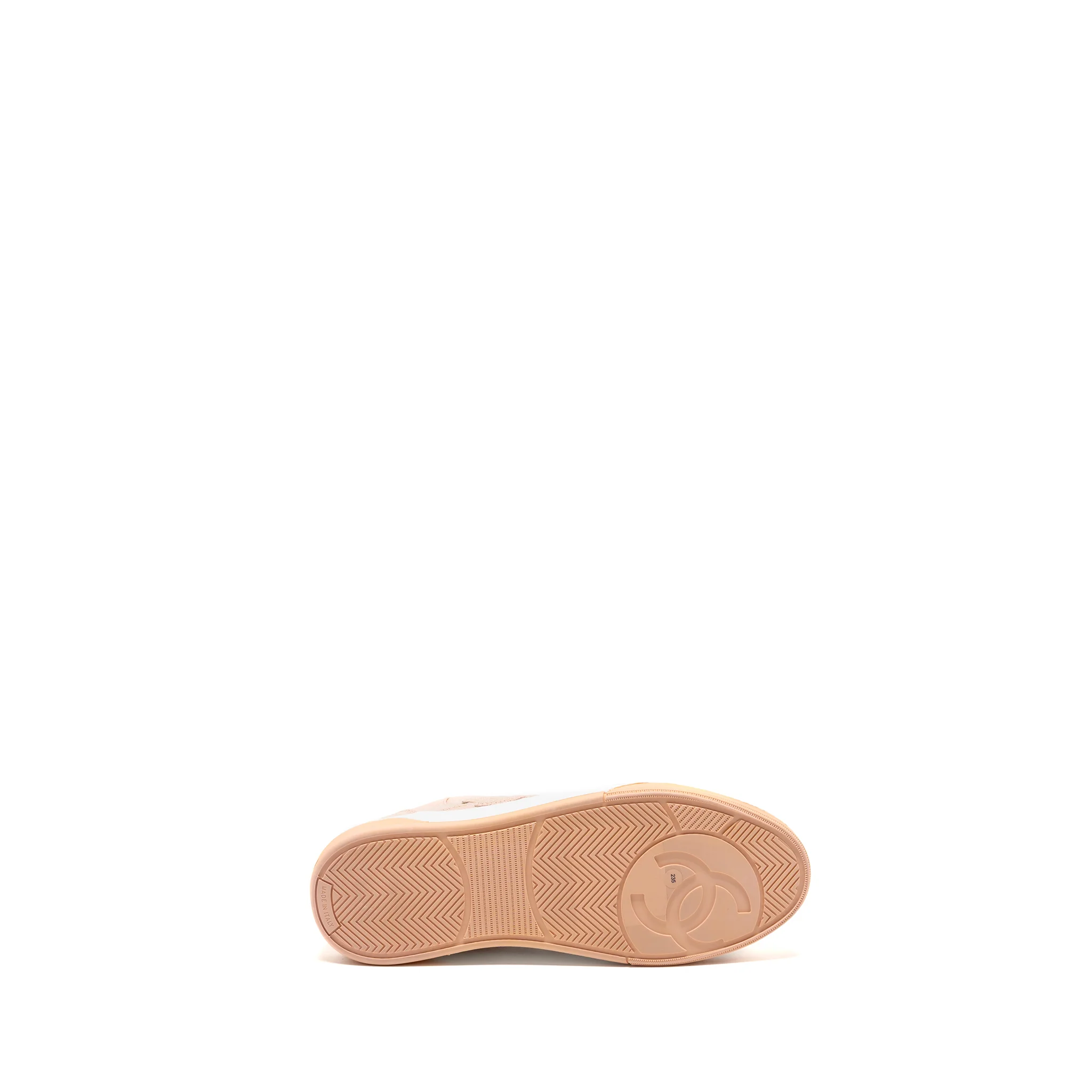Chanel Size 37.5 CC Logo Sneakers Cotton Light Pink/White - Image 7