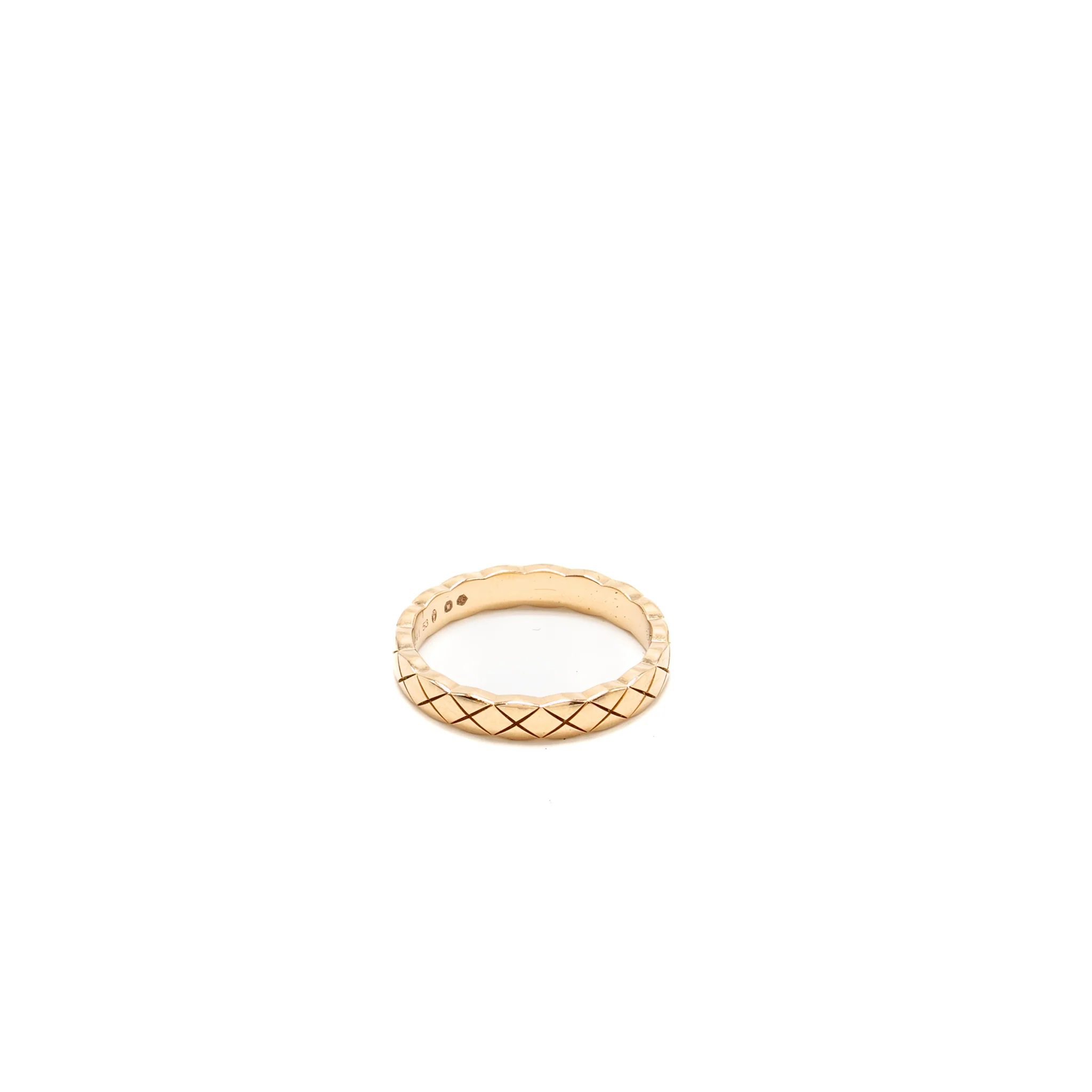 Chanel size 53 coco crush ring mini version quilted motif beige Gold - Image 4