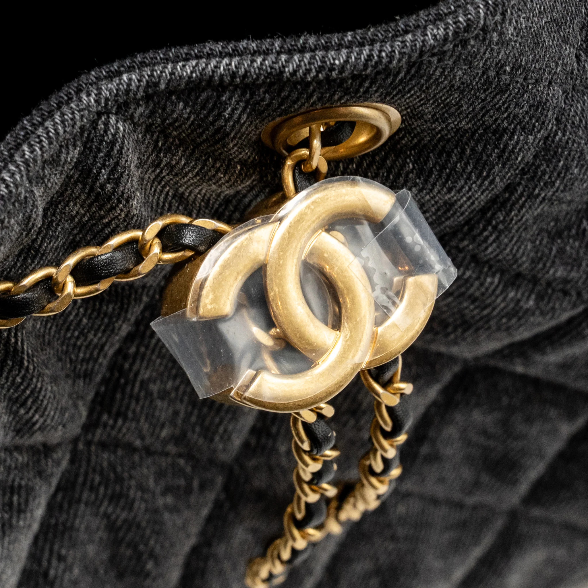 Chanel Small 25 Bag Washed Denim Black GHW (Microchip) - Image 14