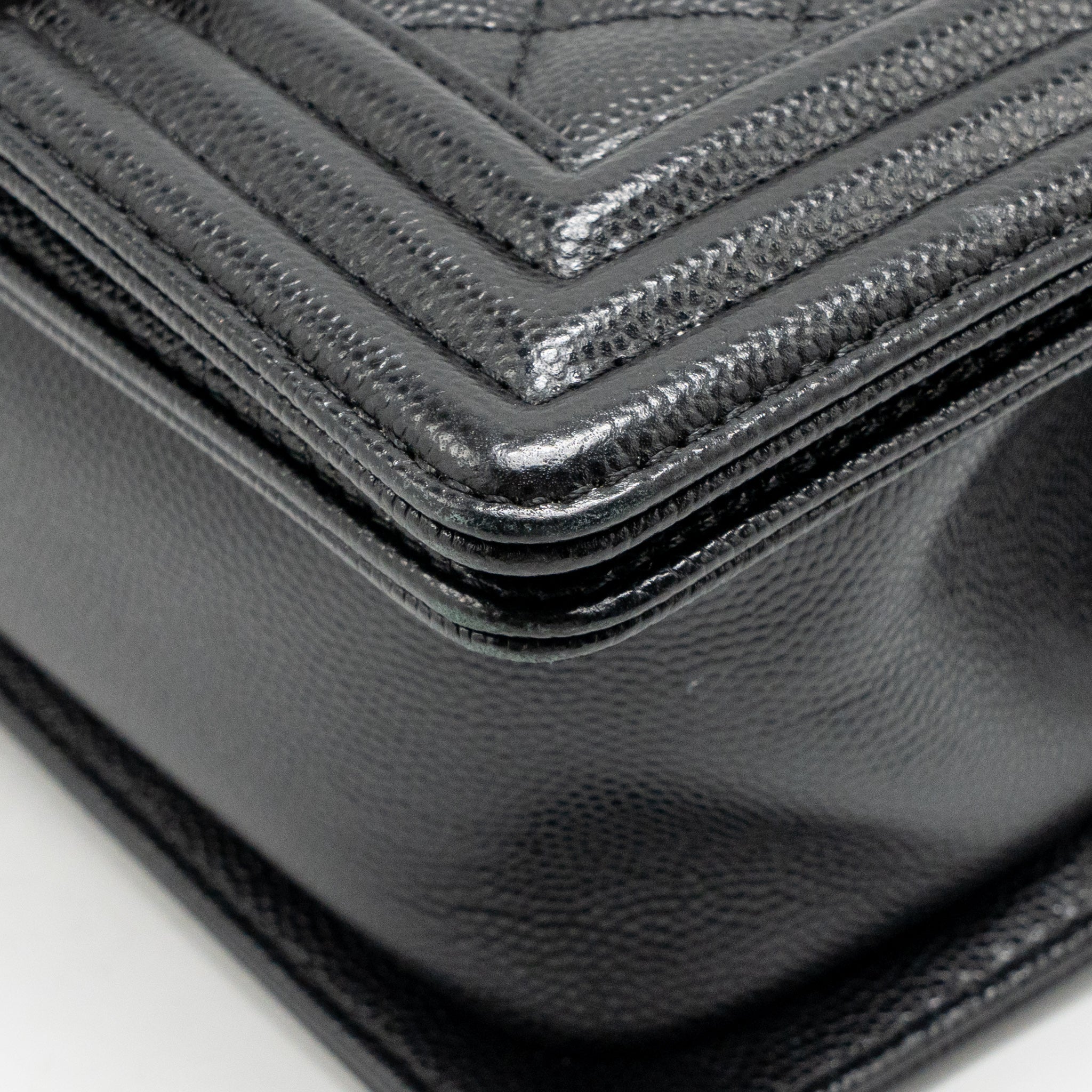 Chanel Small Boy Bag Caviar Black Ruthenium Hardware - Image 10