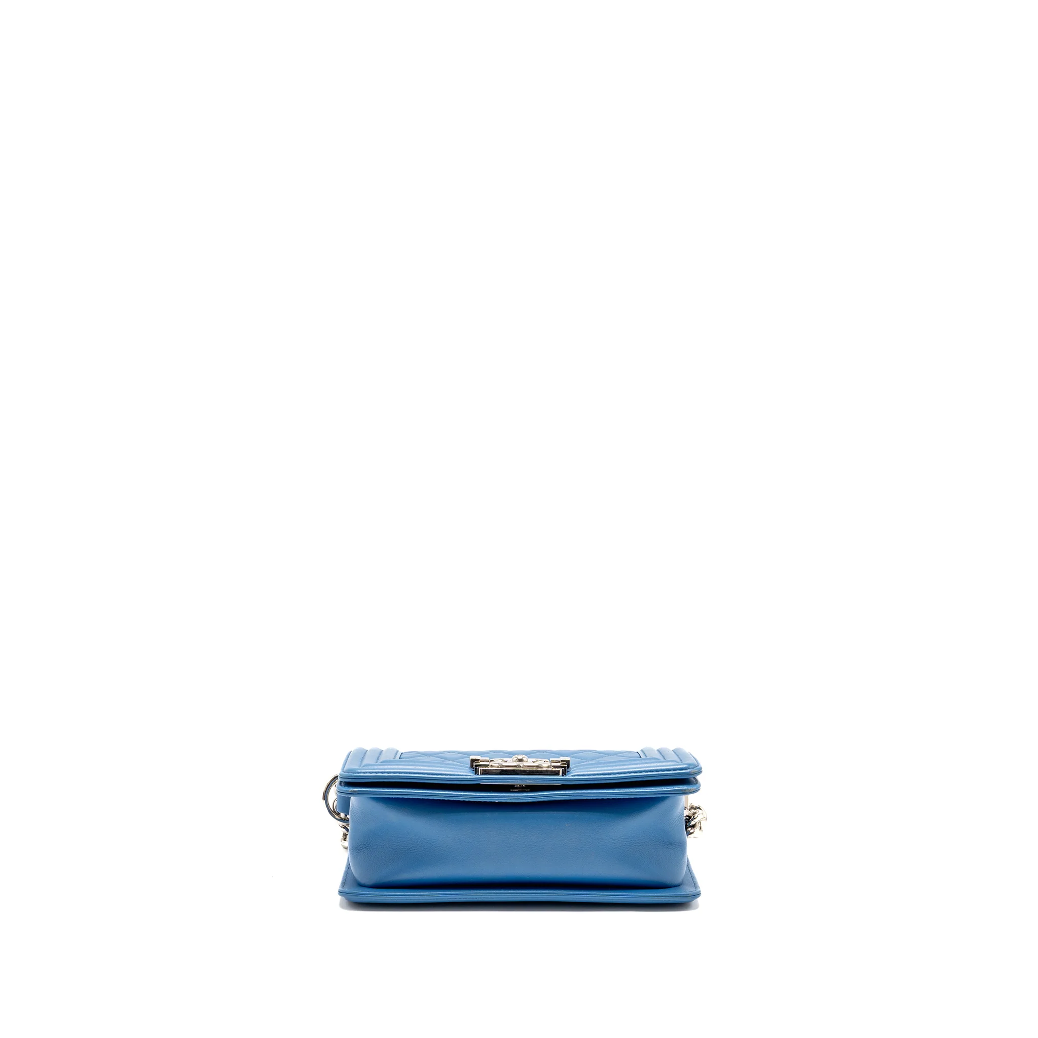 Chanel Small Boy Bag Calfskin Blue SHW - Image 5