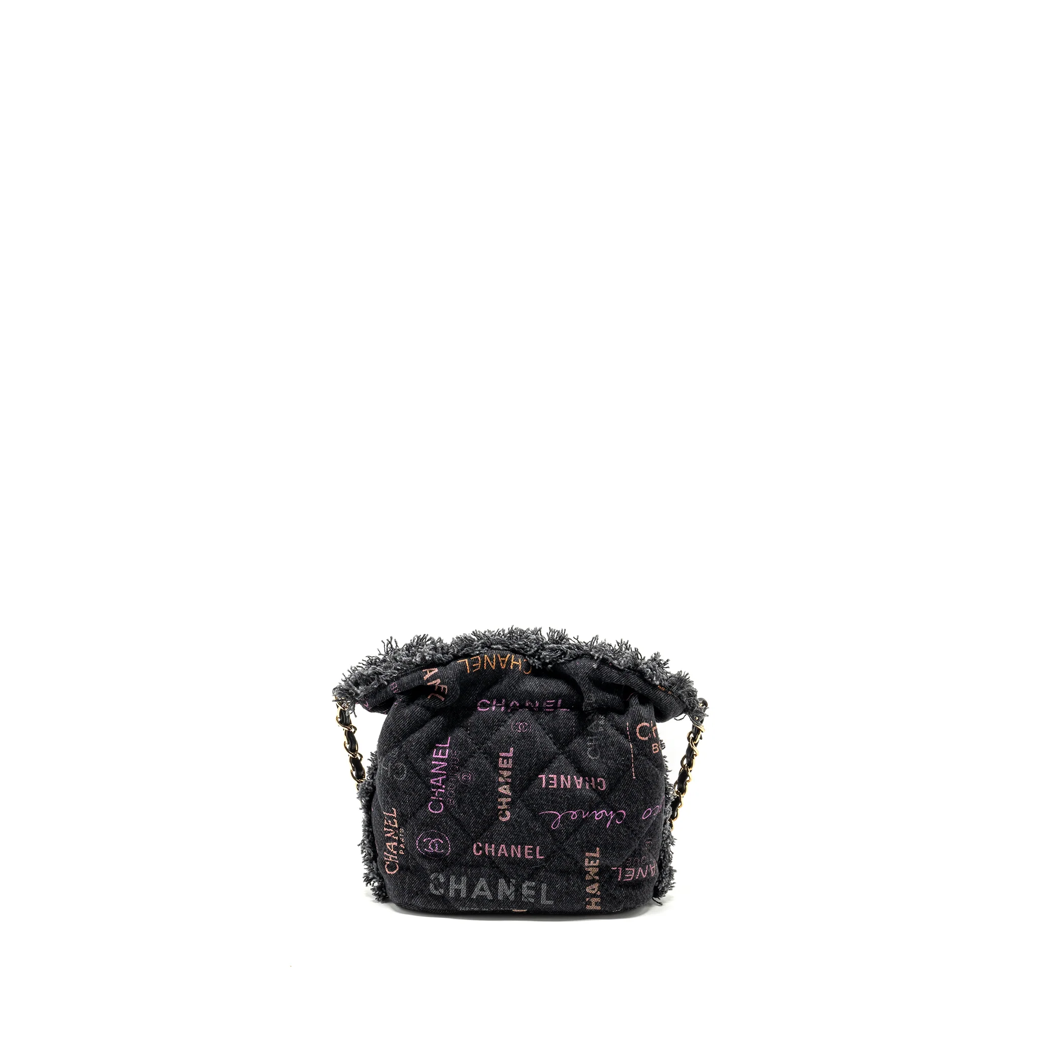 Chanel Small Bucket Bag Denim Black LGHW (Microchip) - Image 2