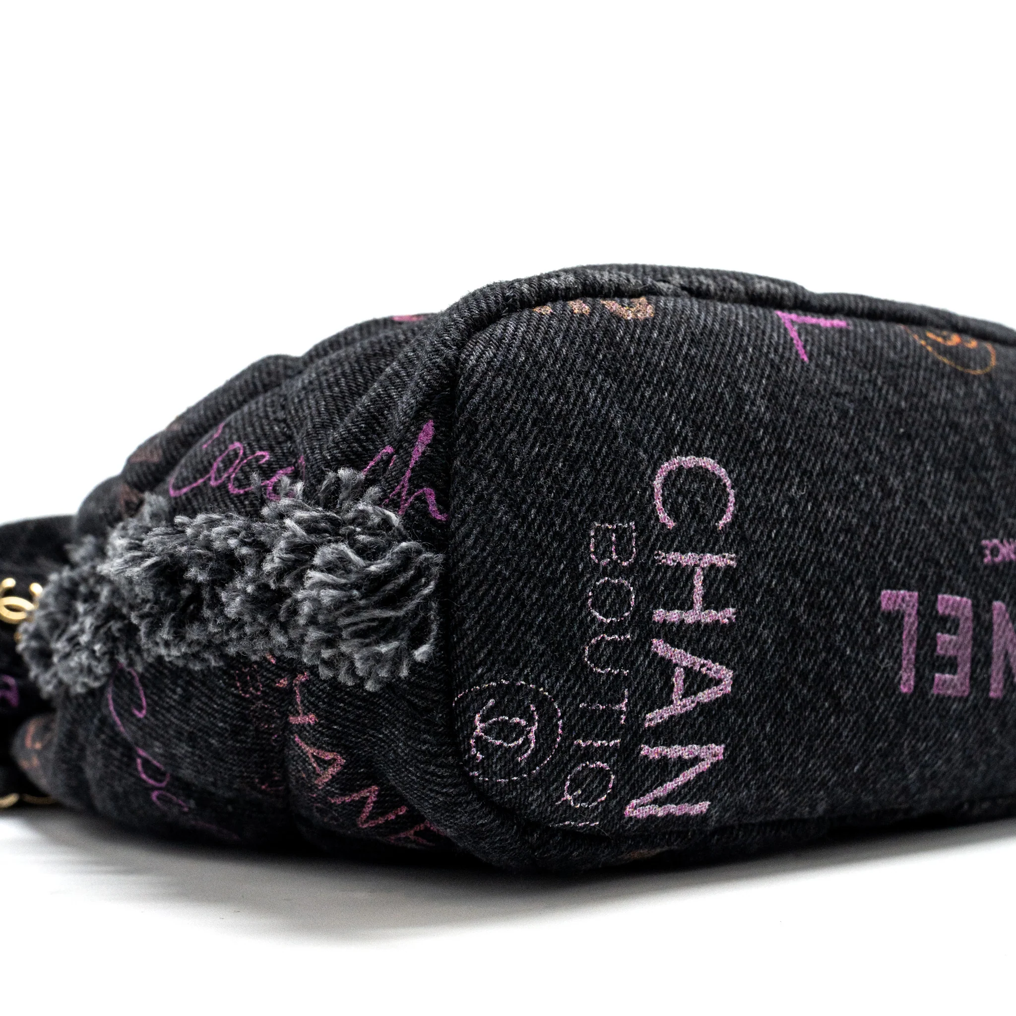 Chanel Small Bucket Bag Denim Black LGHW (Microchip) - Image 6