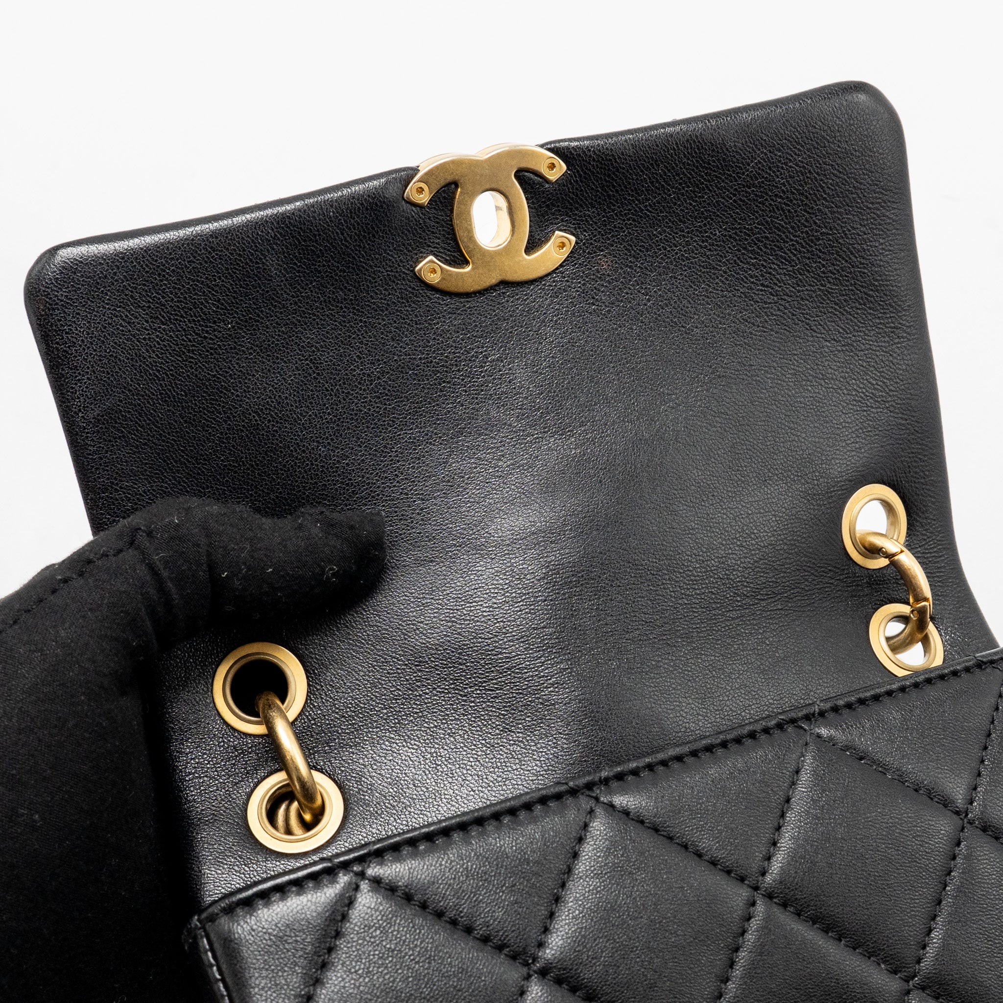 Chanel Small Chain Is More Flap Bag Lambskin Black GHW - Image 15