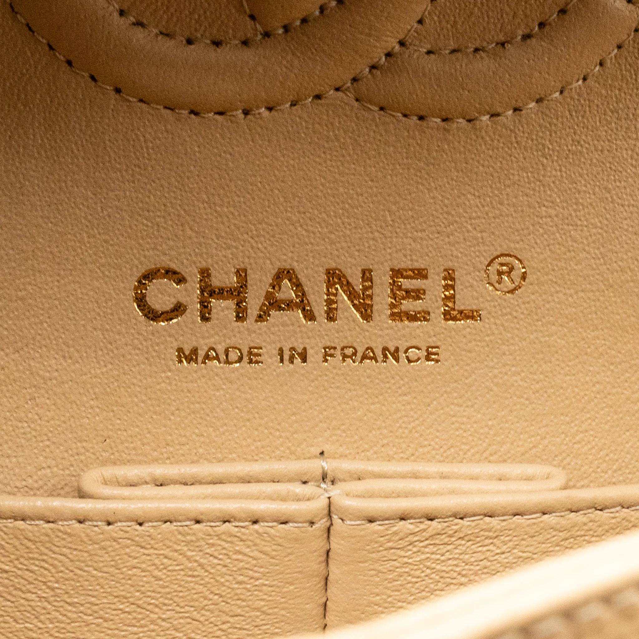 Chanel small classic double flap bag caviar beige GHW (microchip) - Image 16