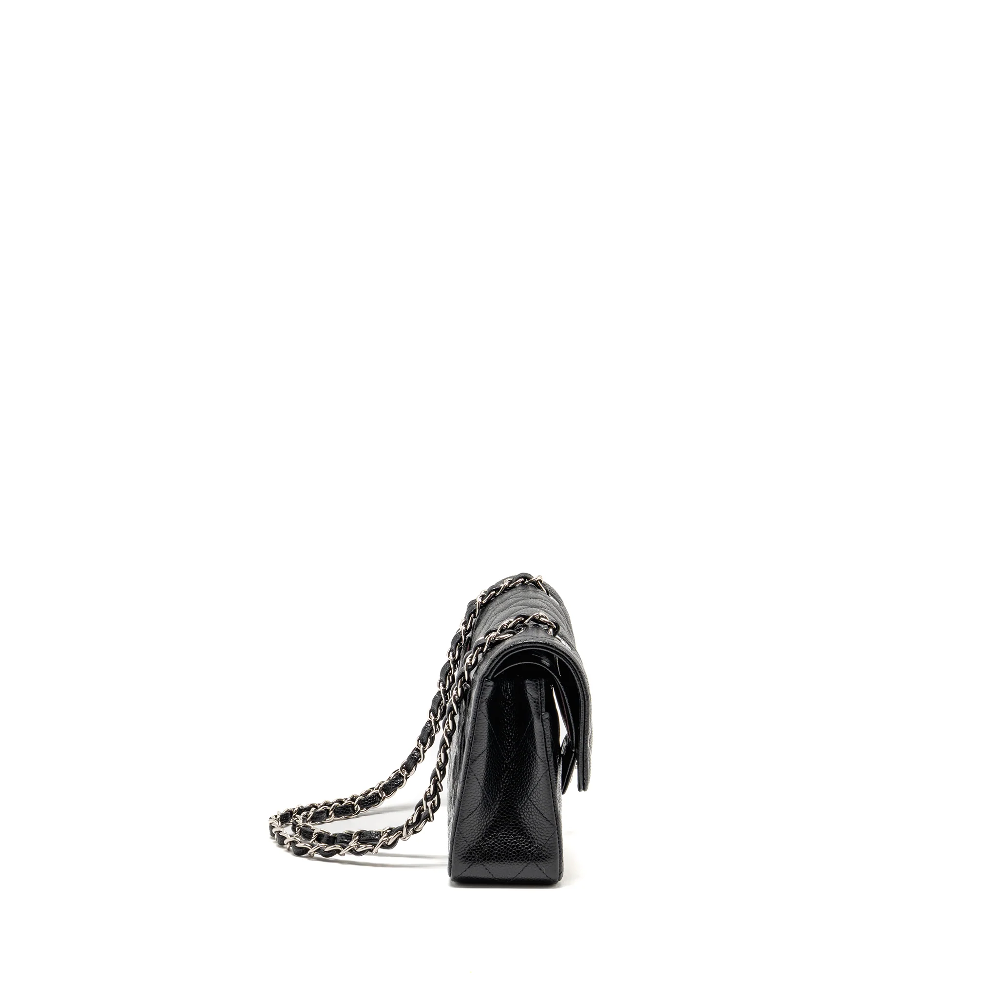 CHANEL Small Classic Double Flap Bag Caviar Black SHW - Image 3