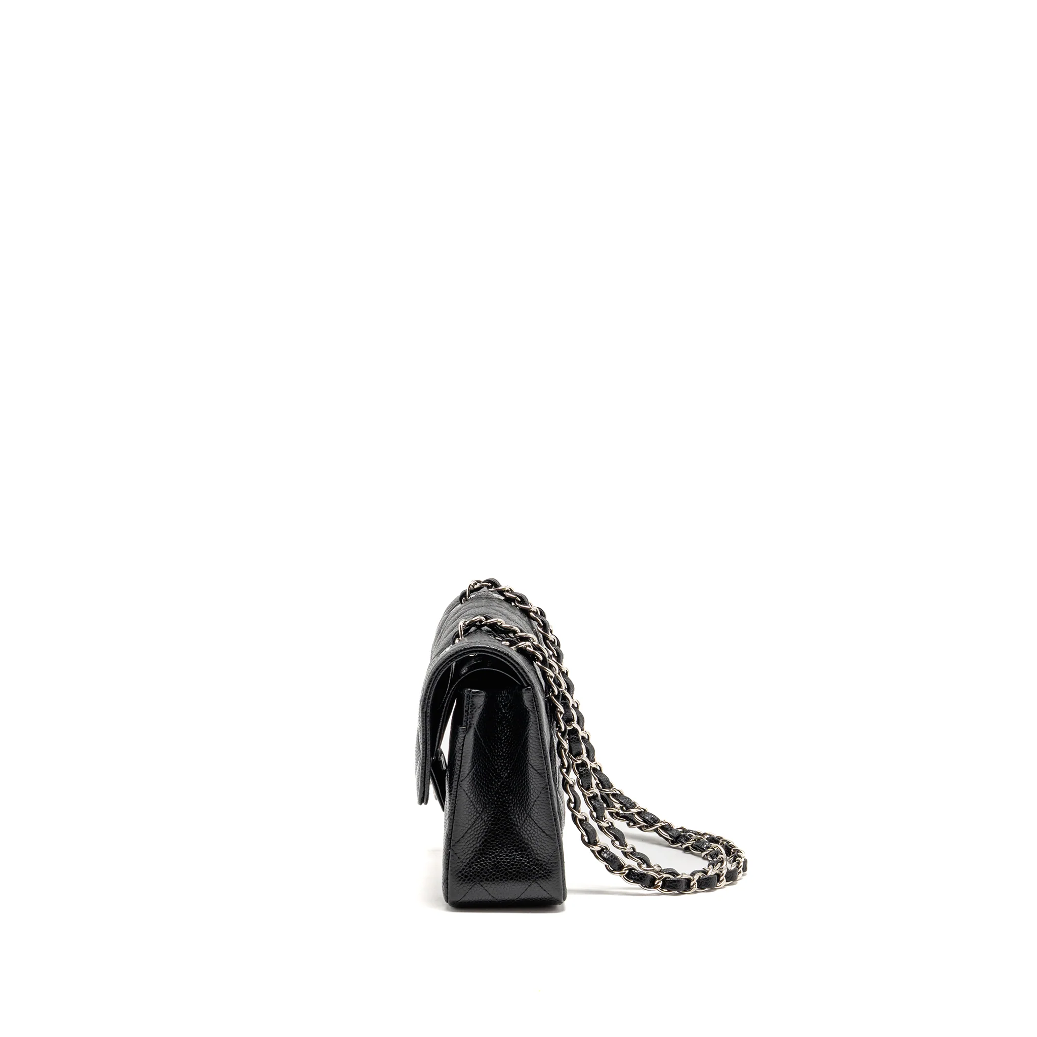 CHANEL Small Classic Double Flap Bag Caviar Black SHW - Image 4