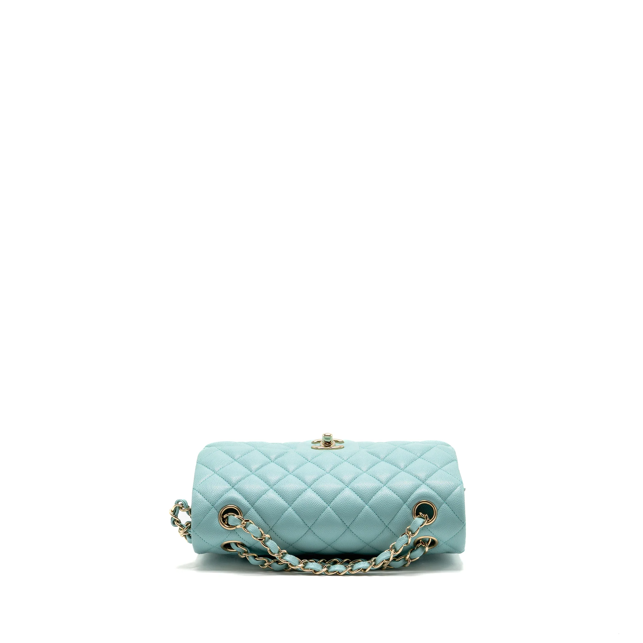 Chanel Small Classic Double Flap Bag Caviar Tiffany Blue LGHW - Image 5