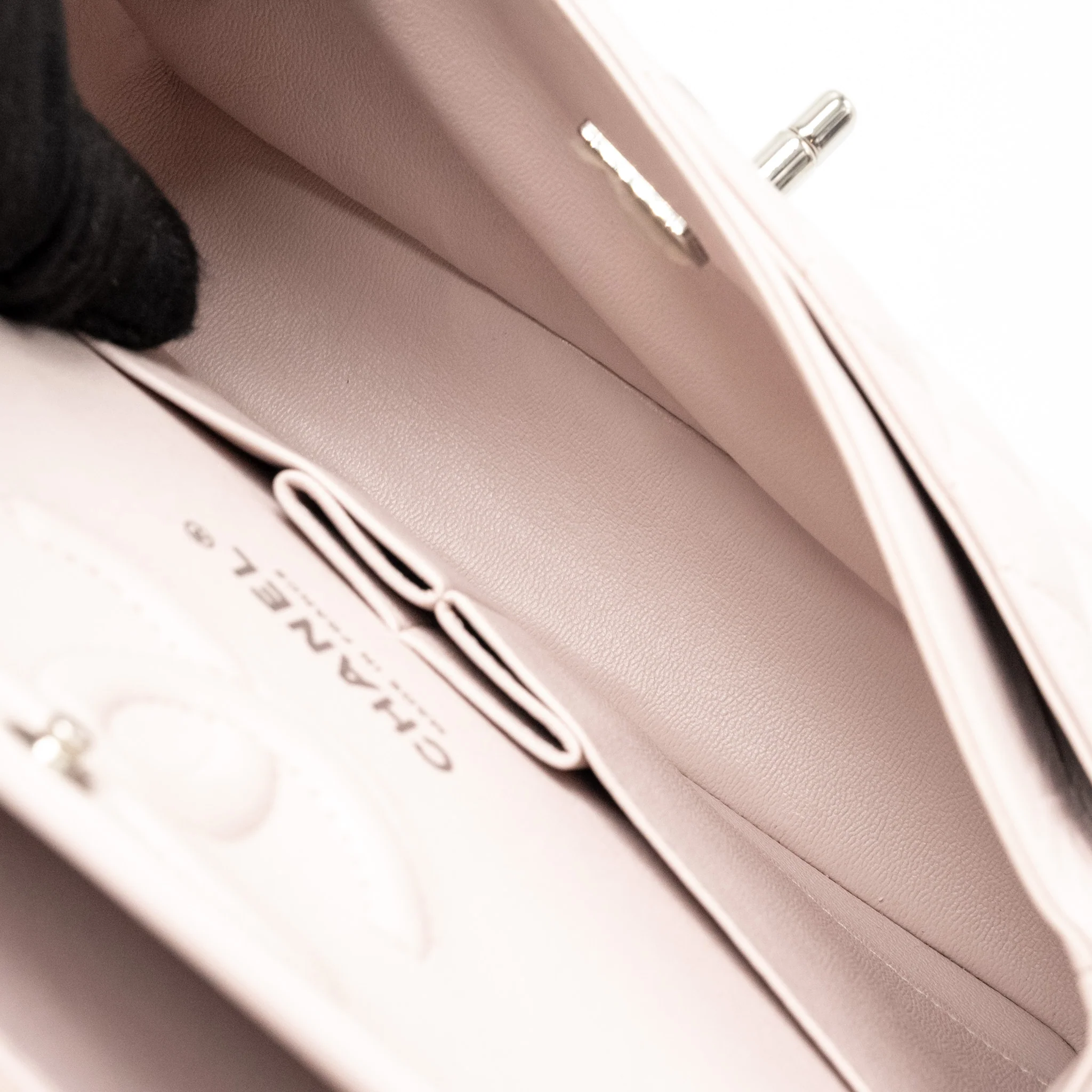 Chanel Small Classic Double Flap Bag Lambskin Light Purple SHW (Microchip) - Image 17