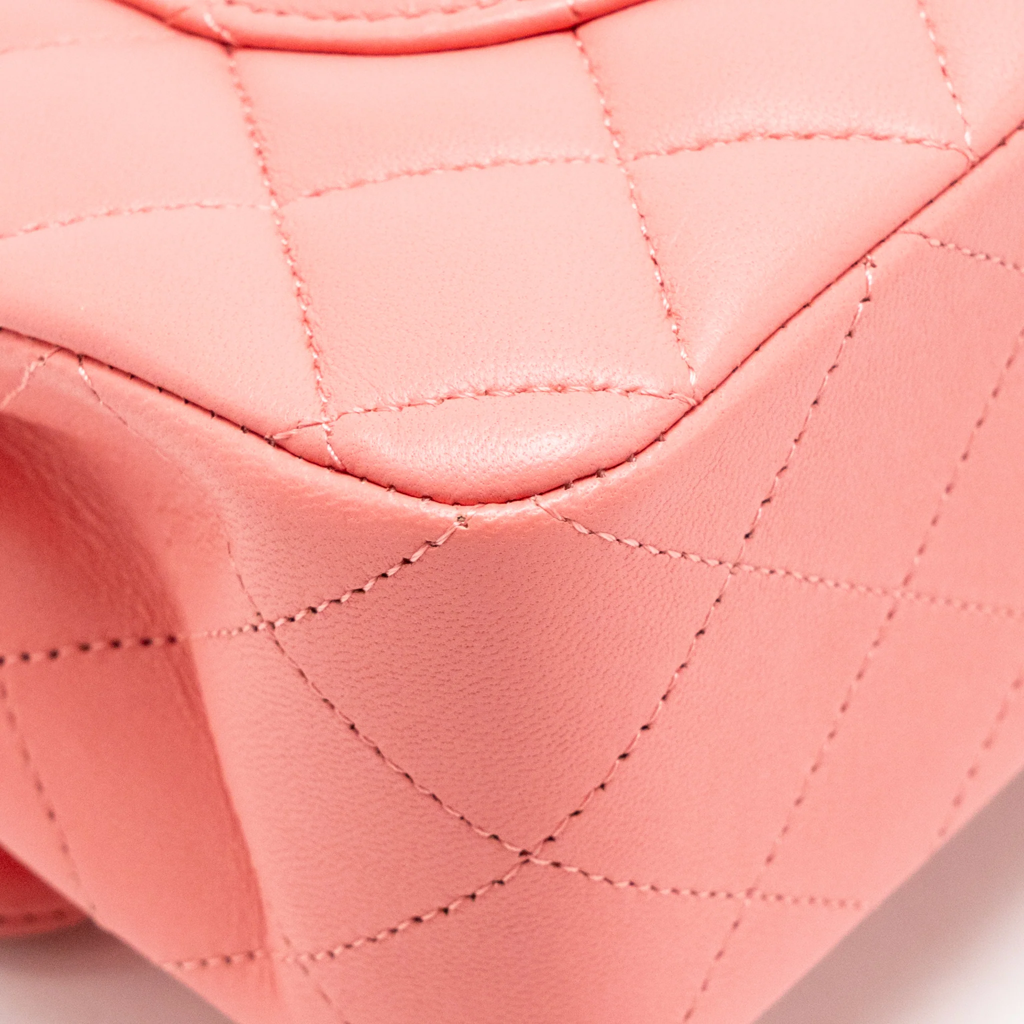 Chanel Small Classic Double Flap Bag Lambskin Pink LGHW (Microchip) - Image 11