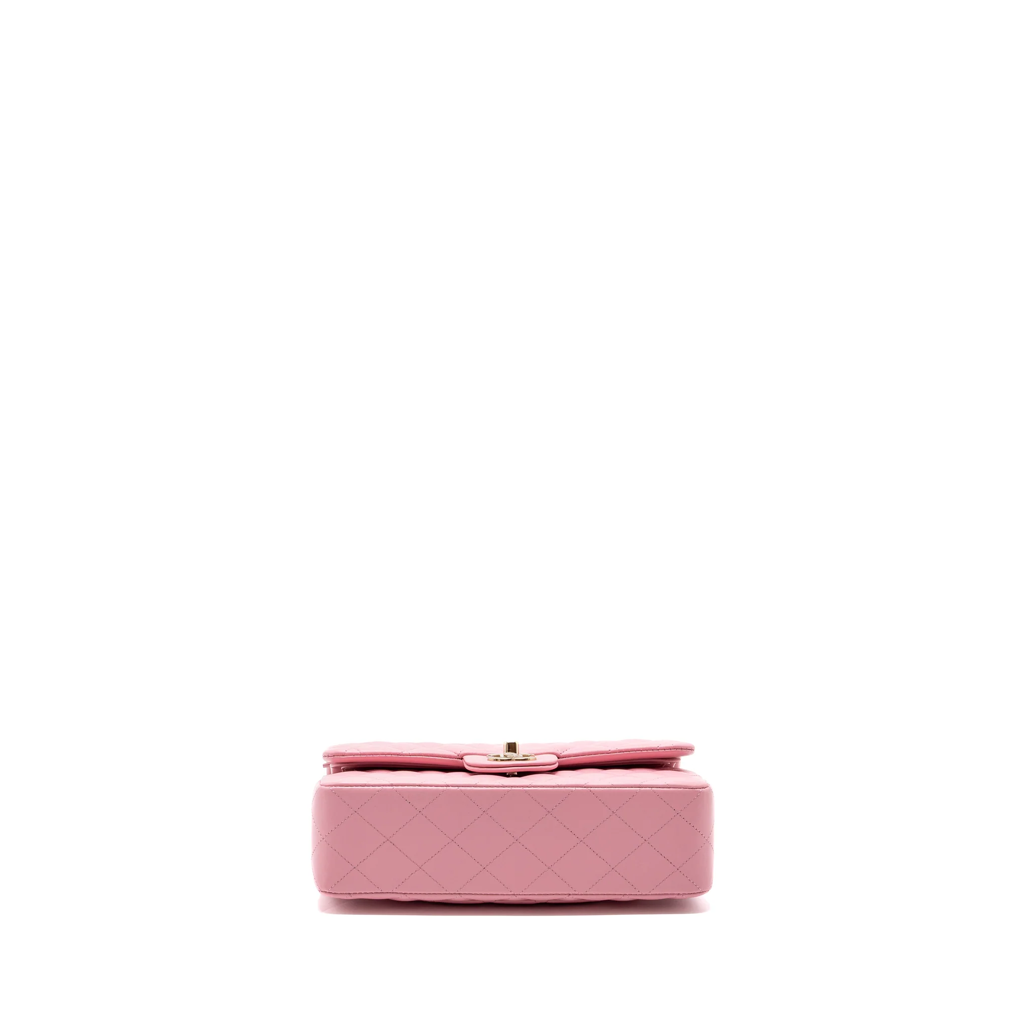 Chanel Small Classic Double Flap Bag Lambskin Pink LGHW(Microchip) - Image 6