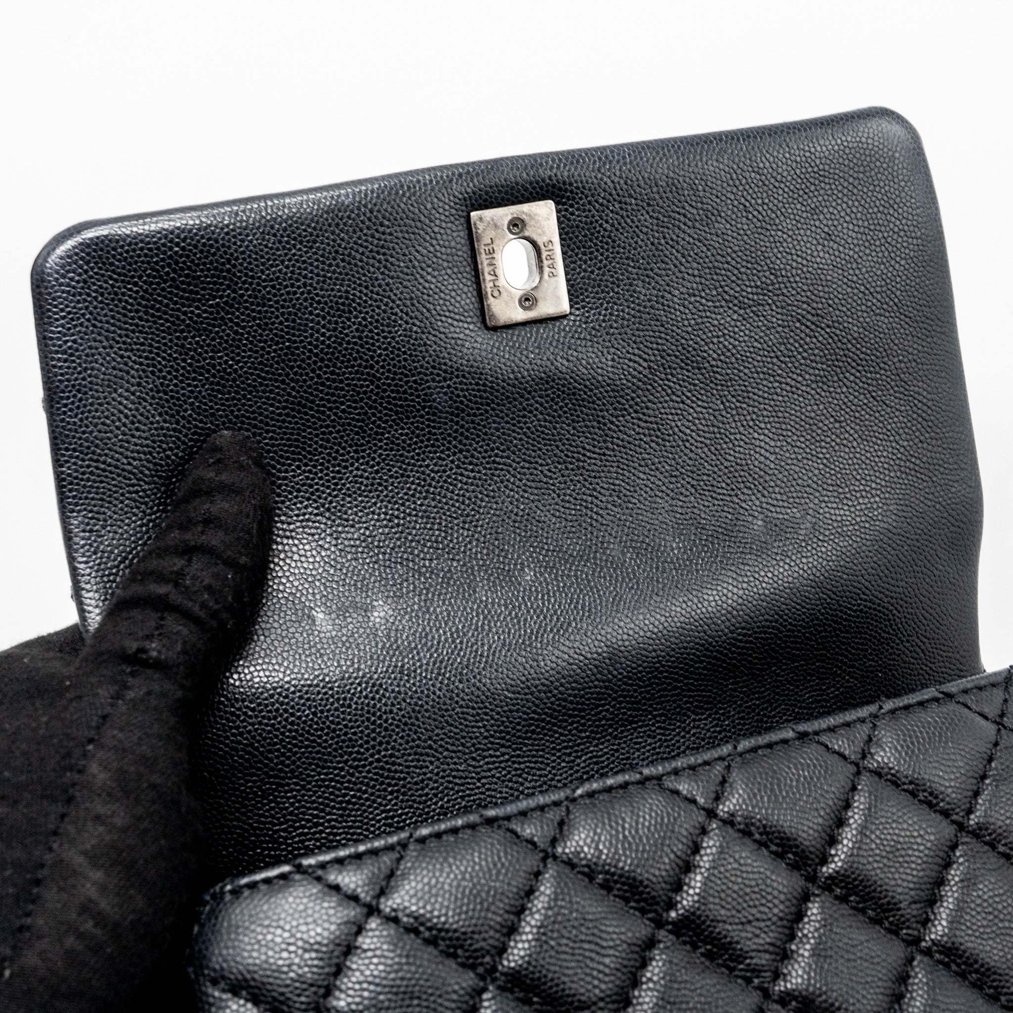 Chanel Small Coco Handle Caviar Black Ruthenium Hardware - Image 12