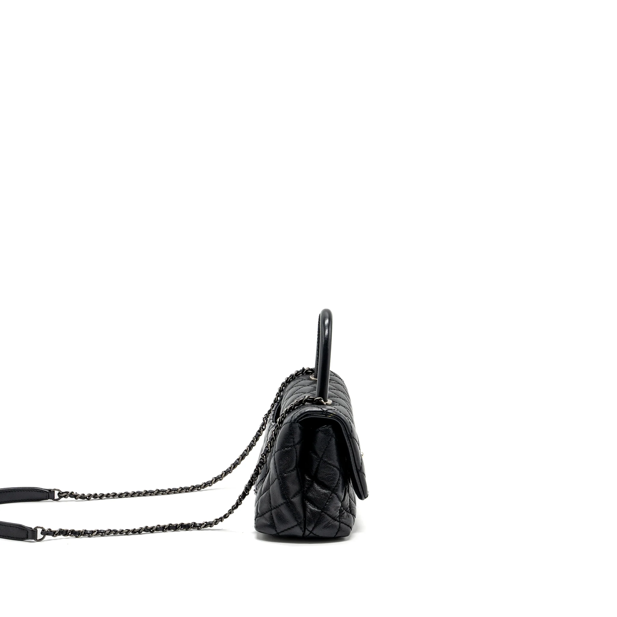 Chanel Small Coco Handle Caviar Black Ruthenium Hardware - Image 3