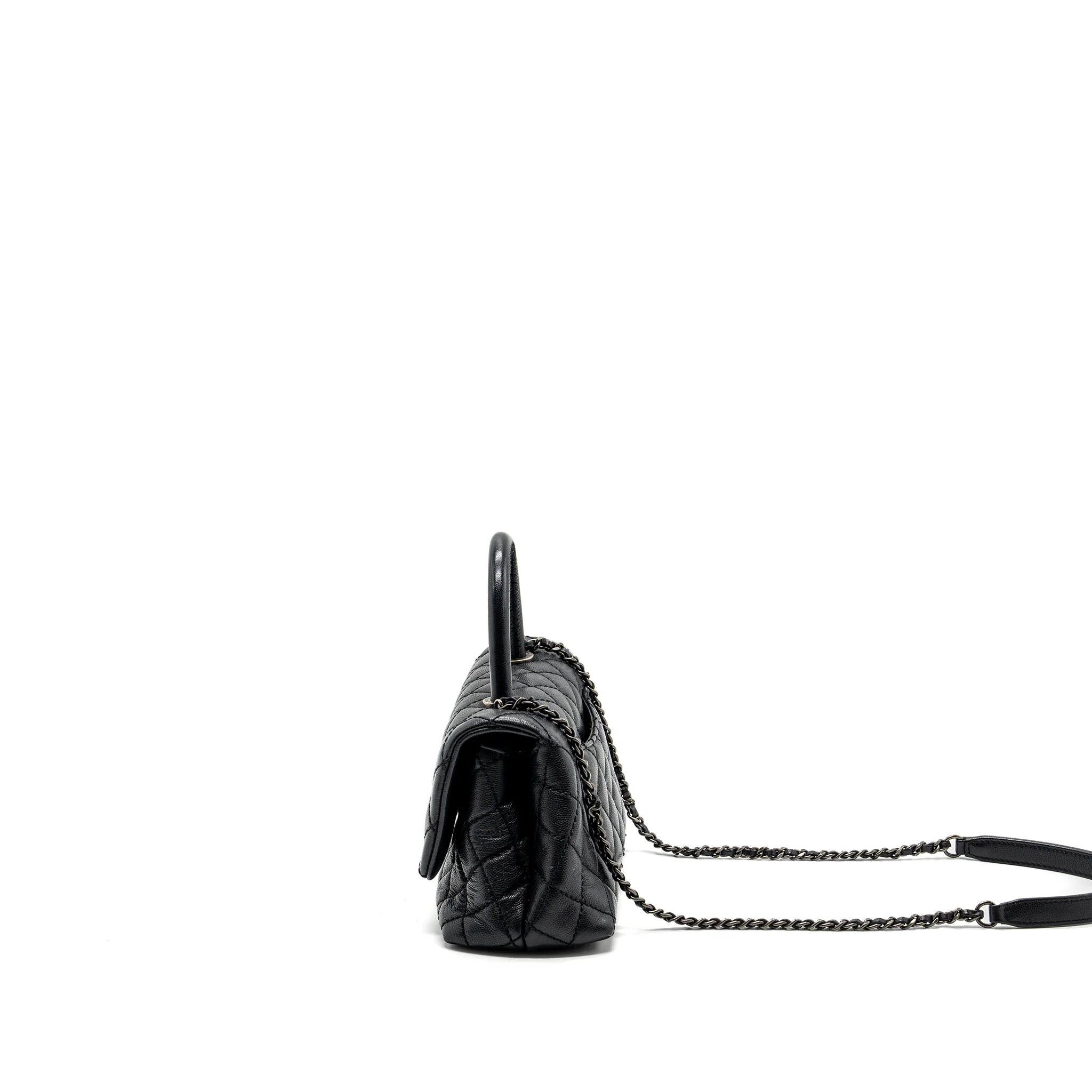 Chanel Small Coco Handle Caviar Black Ruthenium Hardware - Image 4