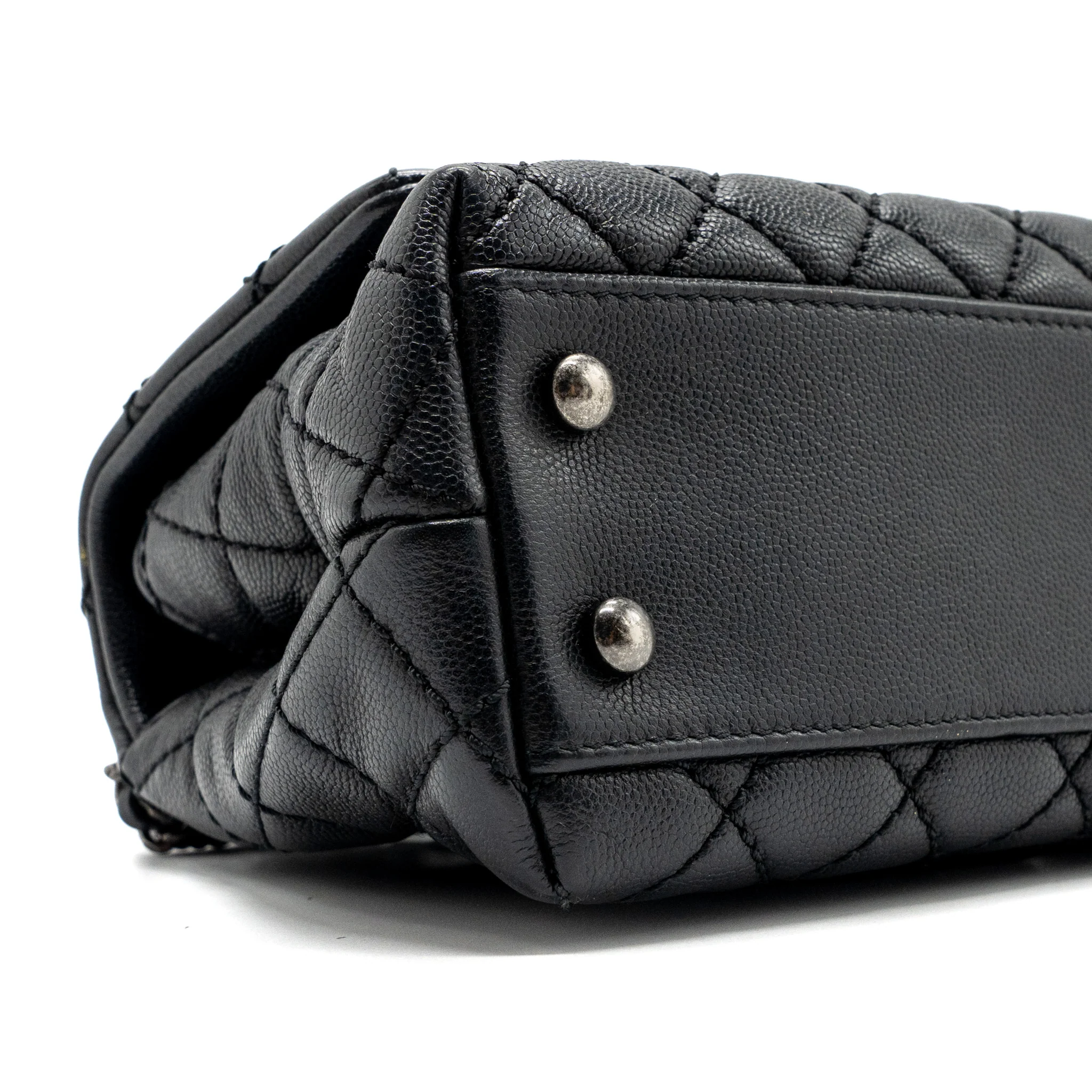 Chanel Small Coco Handle Caviar Black Ruthenium Hardware - Image 6