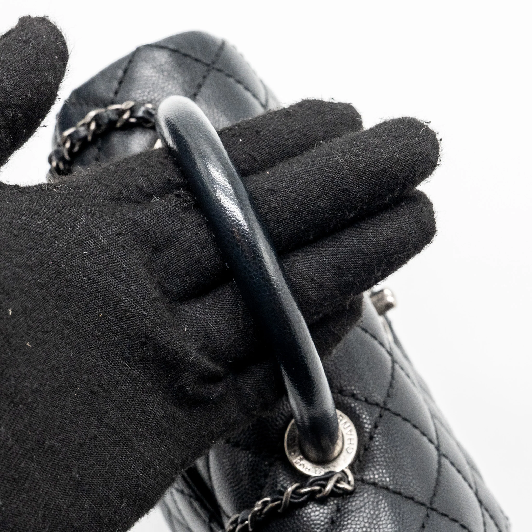 Chanel Small Coco Handle Caviar Black Ruthenium Hardware - Image 8