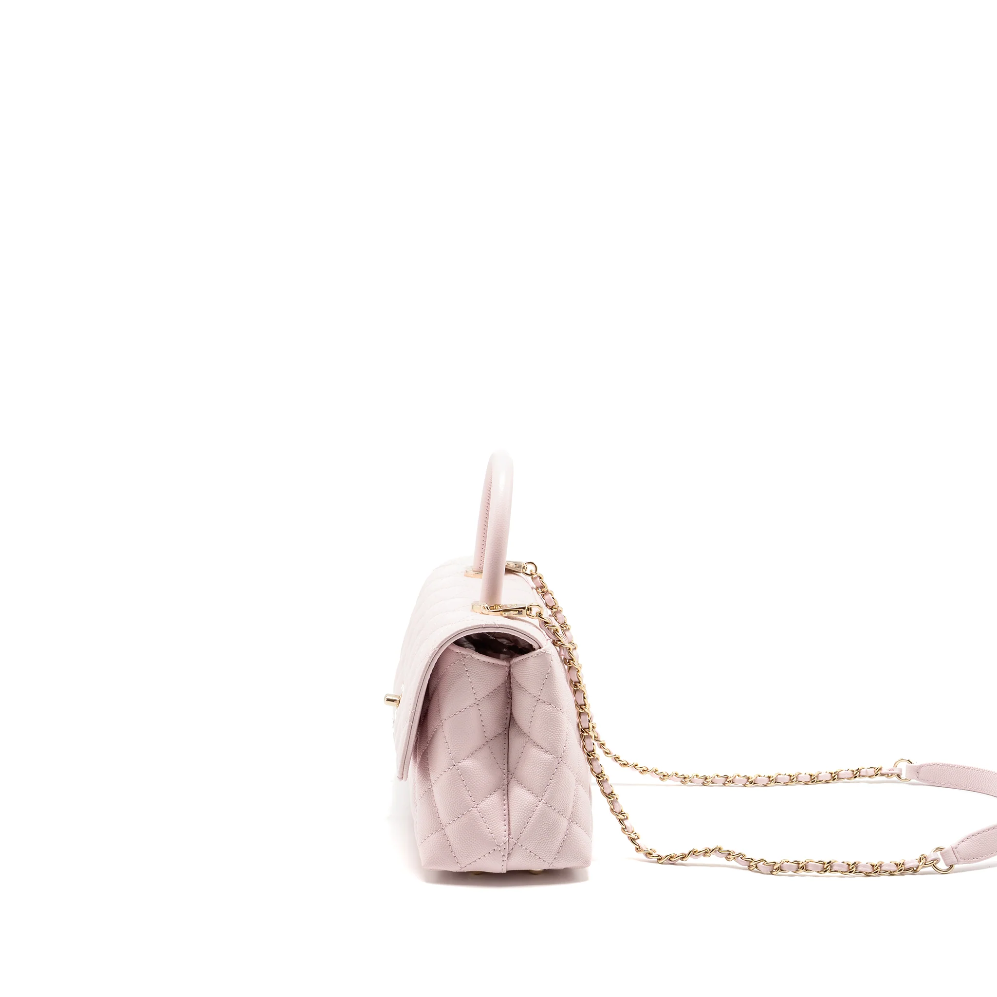 Chanel Small Coco Handle Caviar Light Pink LGHW (microchip) - Image 4