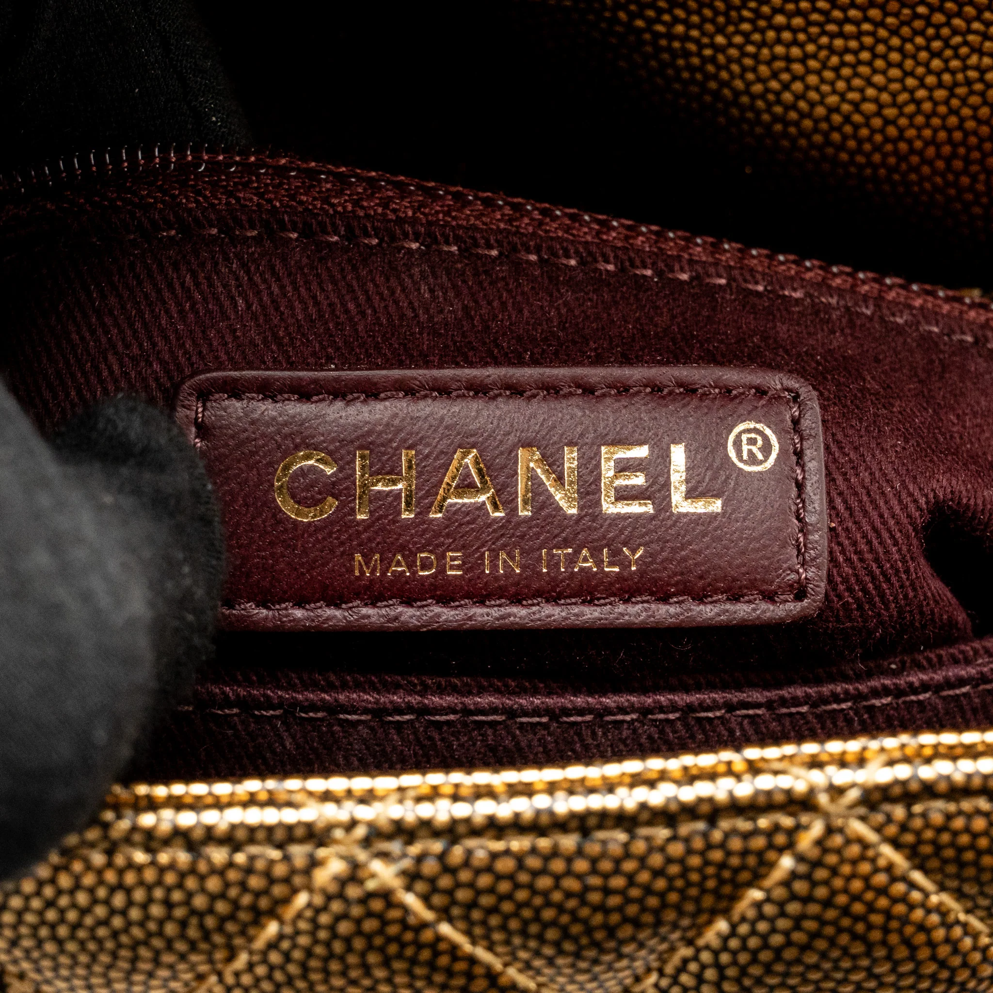 Chanel small coco handle caviar metallic gold GHW - Image 18