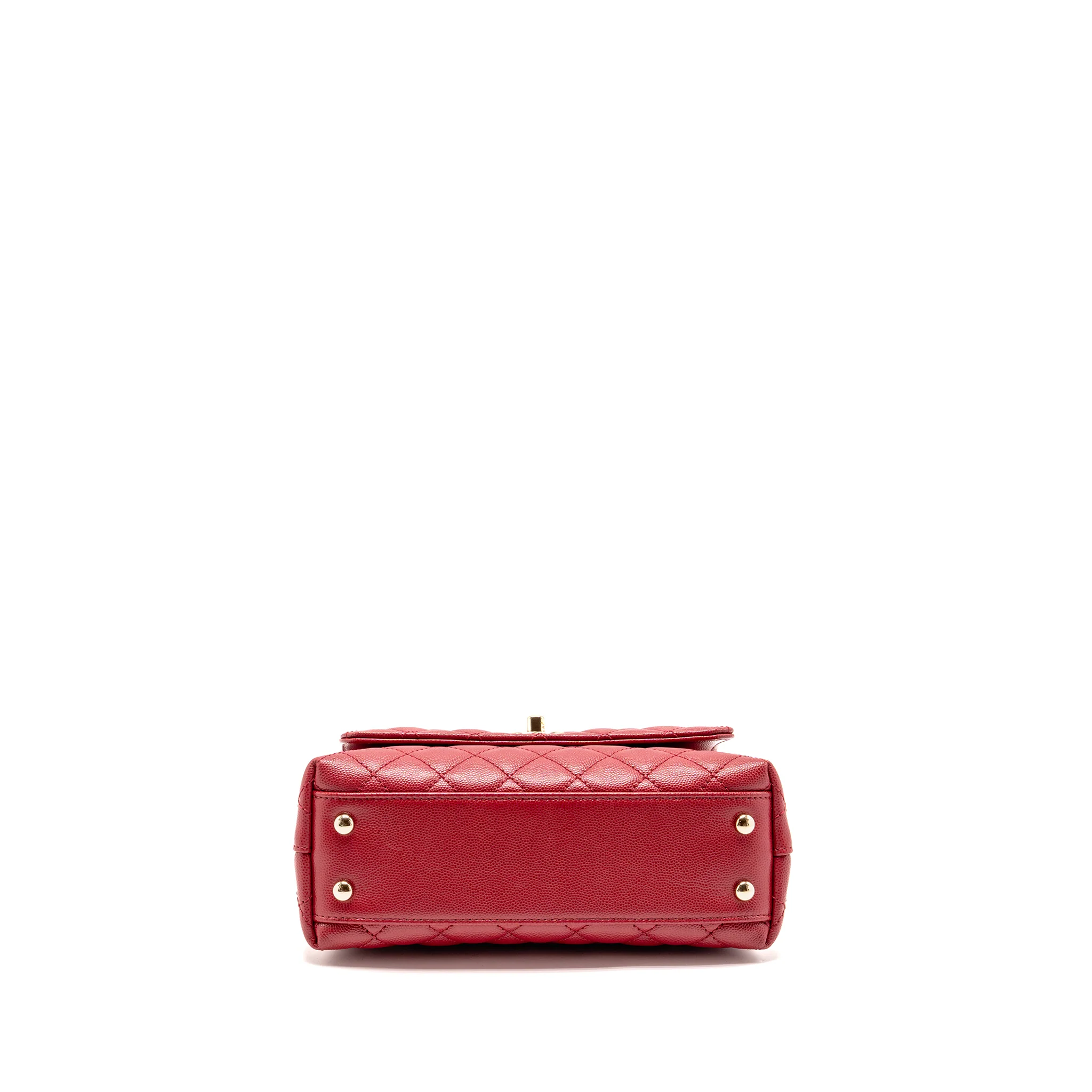 Chanel Small Coco handle caviar red LGHW (microchip) - Image 5