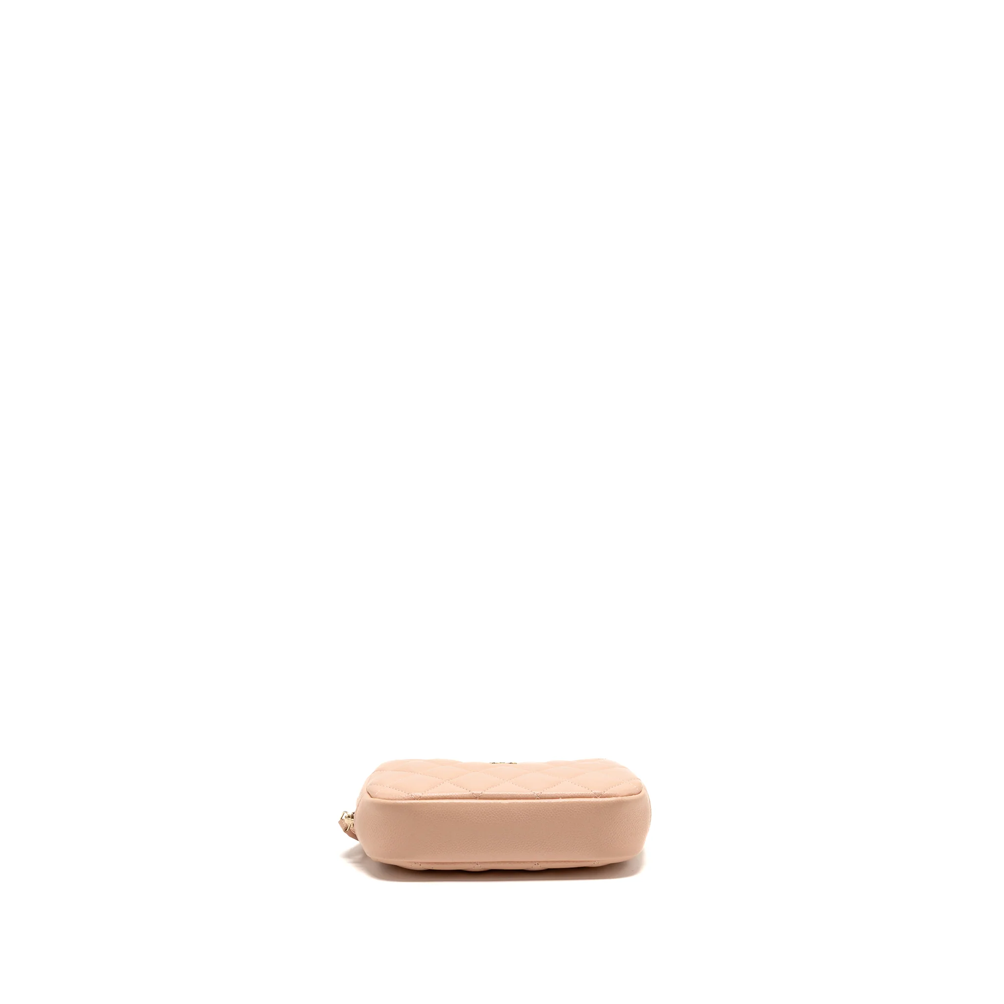 Chanel Small Cosmetic Pouch Caviar Light Beige LGHW (Microchip) - Image 6