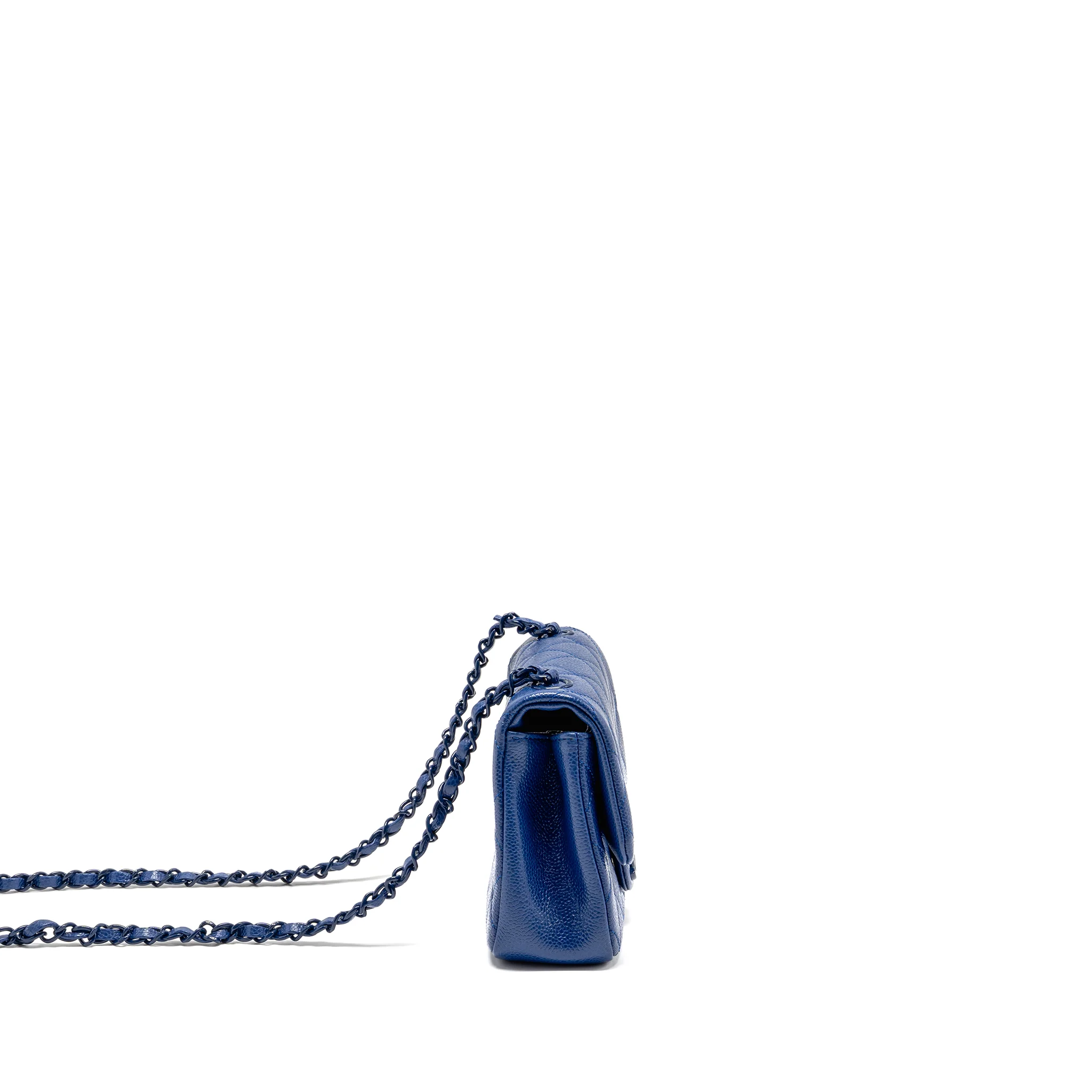 Chanel Incognito Mini Square Flap Bag Caviar Blue with blue hardware - Image 3