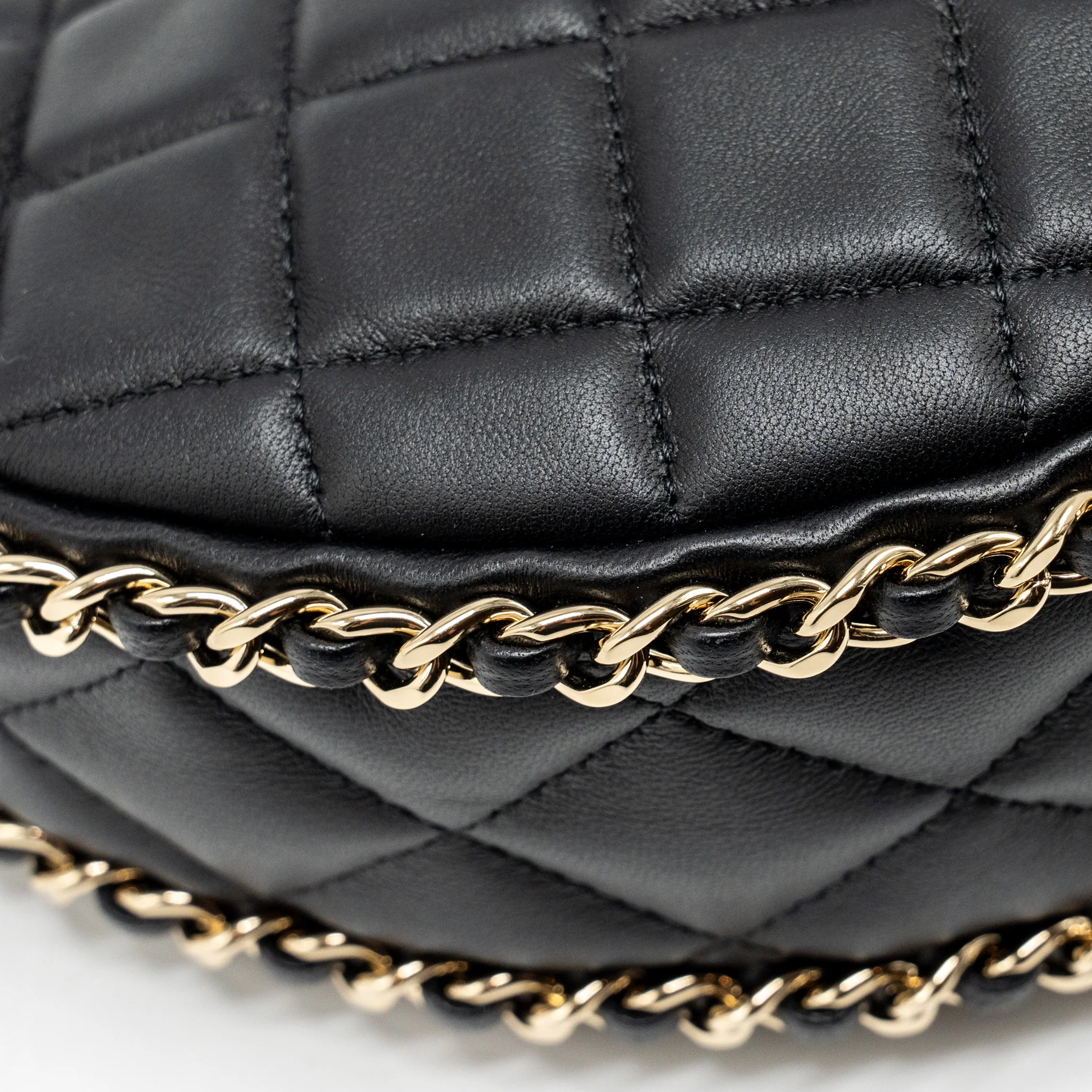 Chanel Small moon Hobo Bag Lambskin Black LGHW (Microchip) - Image 11