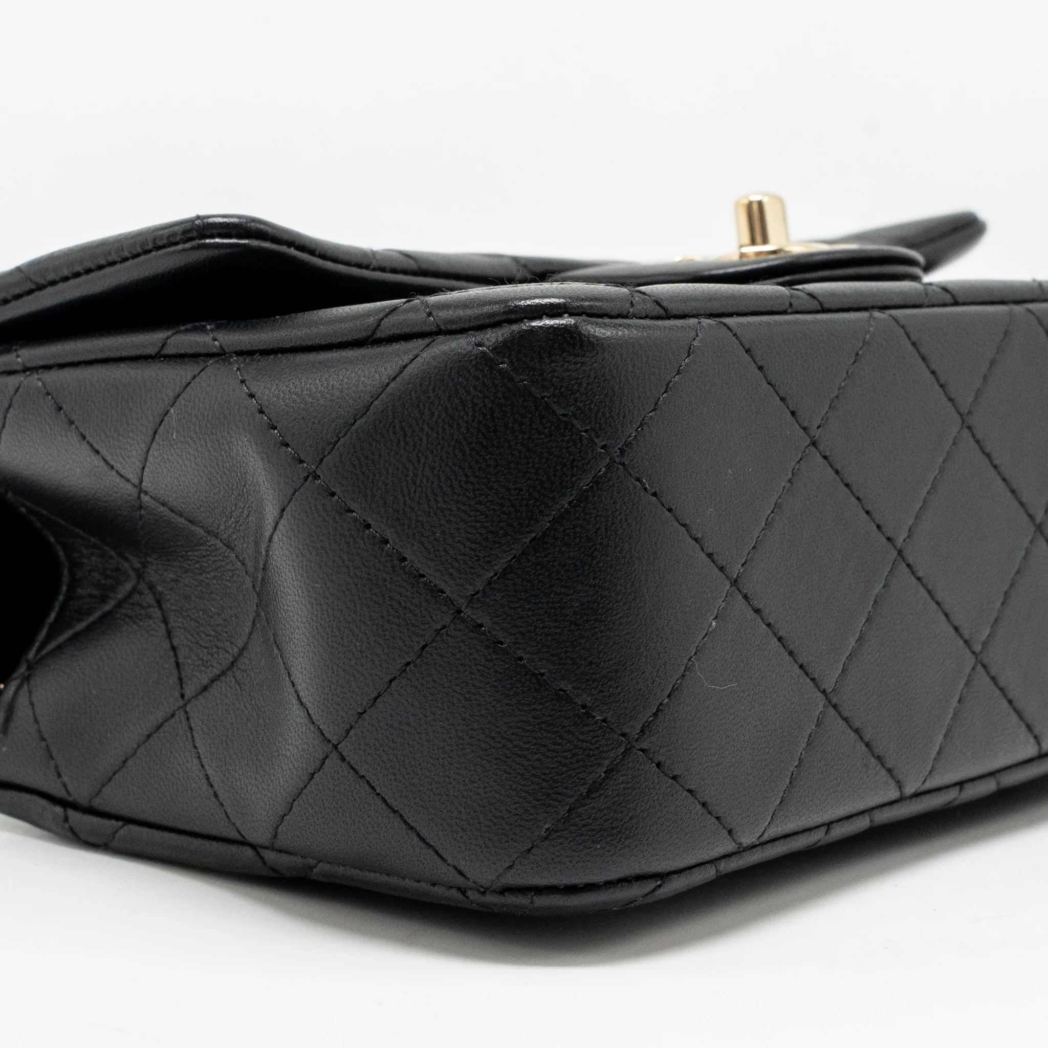 Chanel top handle mini rectangular flap bag lambskin black LGHW (microchip) - Image 7