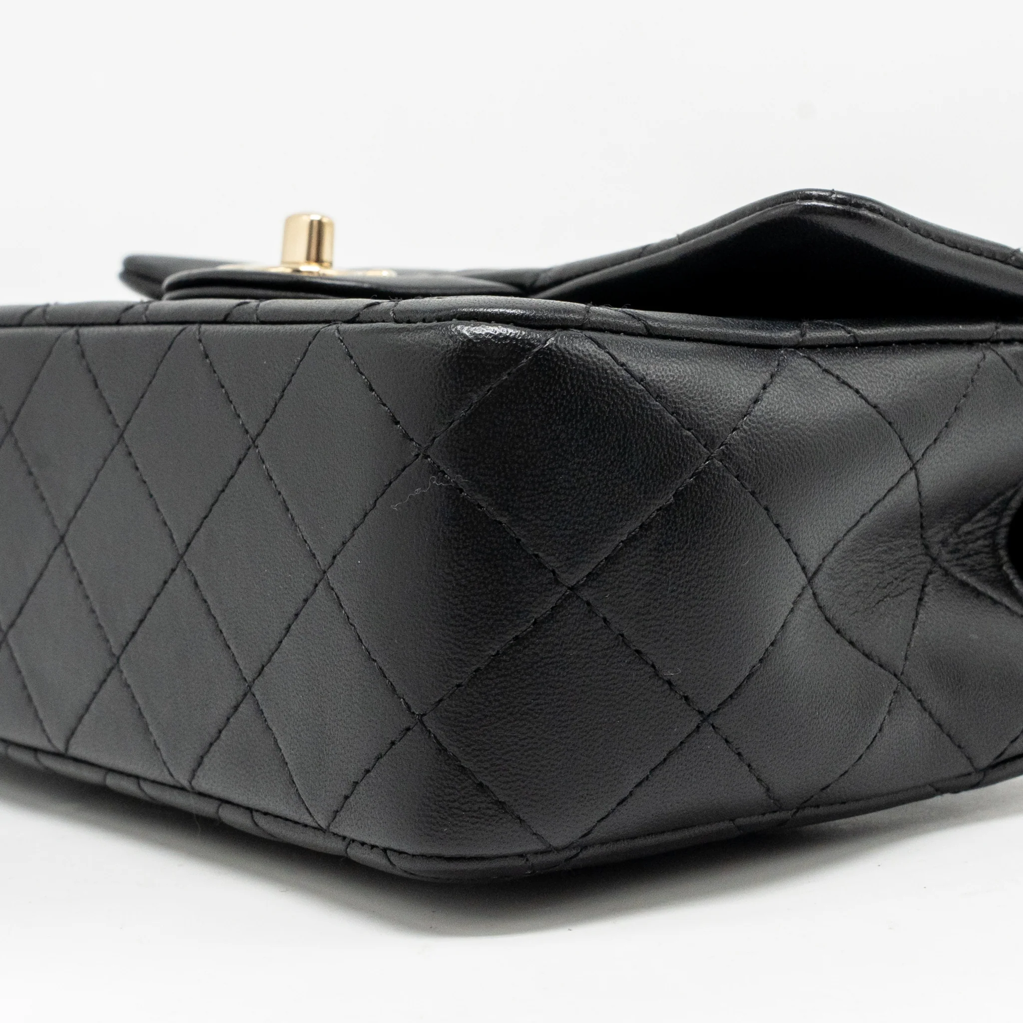 Chanel top handle mini rectangular flap bag lambskin black LGHW (microchip) - Image 8