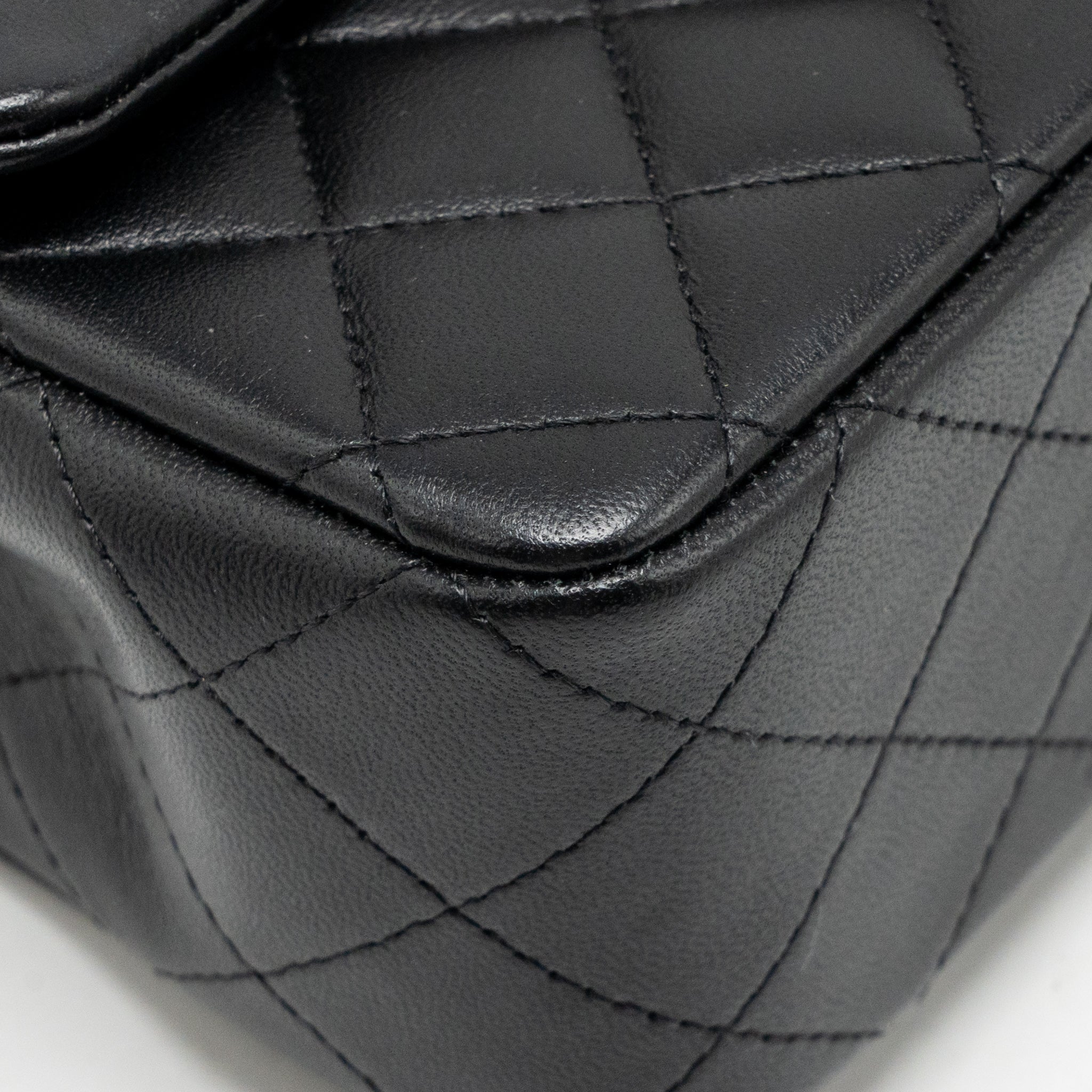 Chanel top handle mini rectangular flap bag lambskin black LGHW (microchip) - Image 9