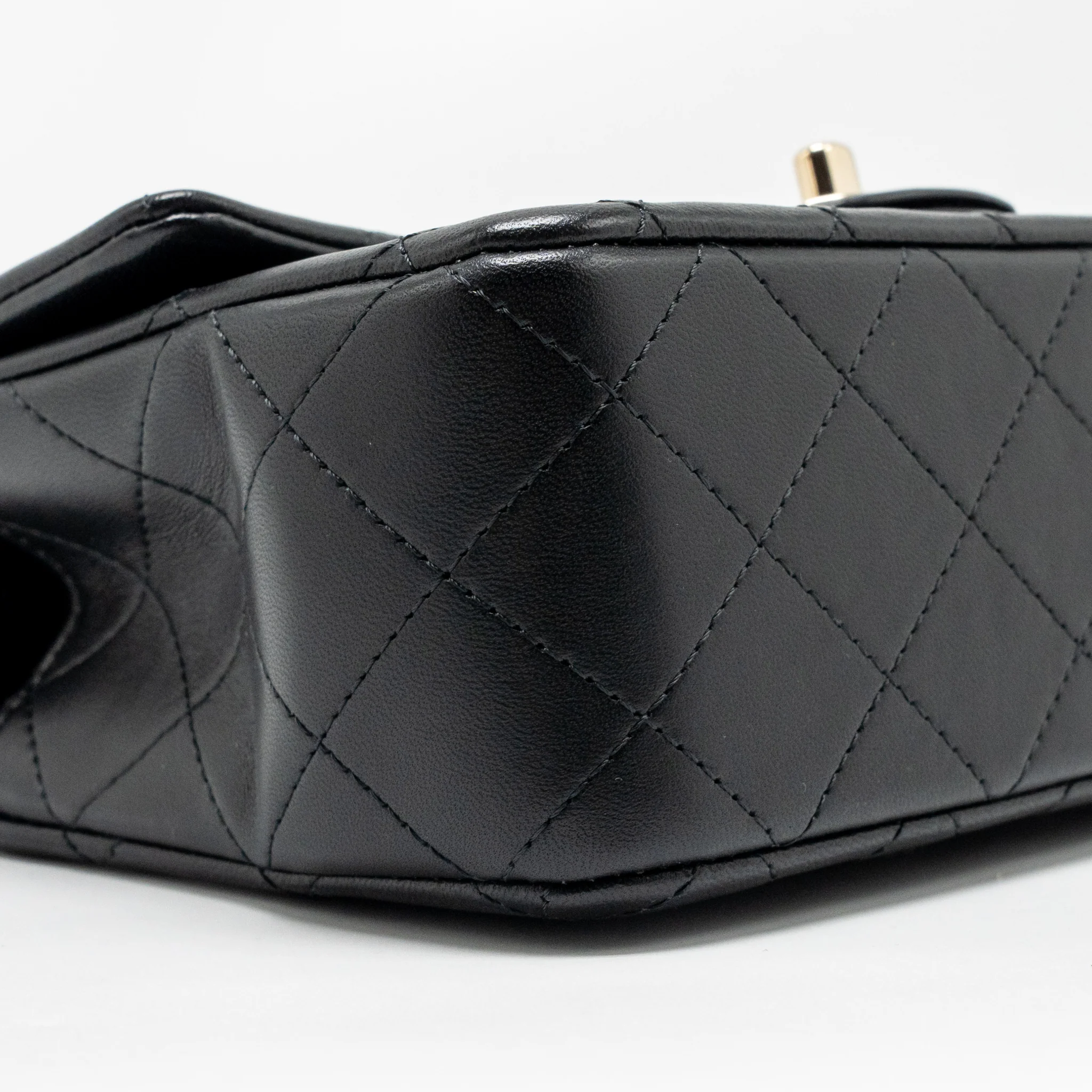 Chanel Top Handle Mini Rectangular with Detailed Charm Lambskin Black LGHW (Microchip) - Image 7