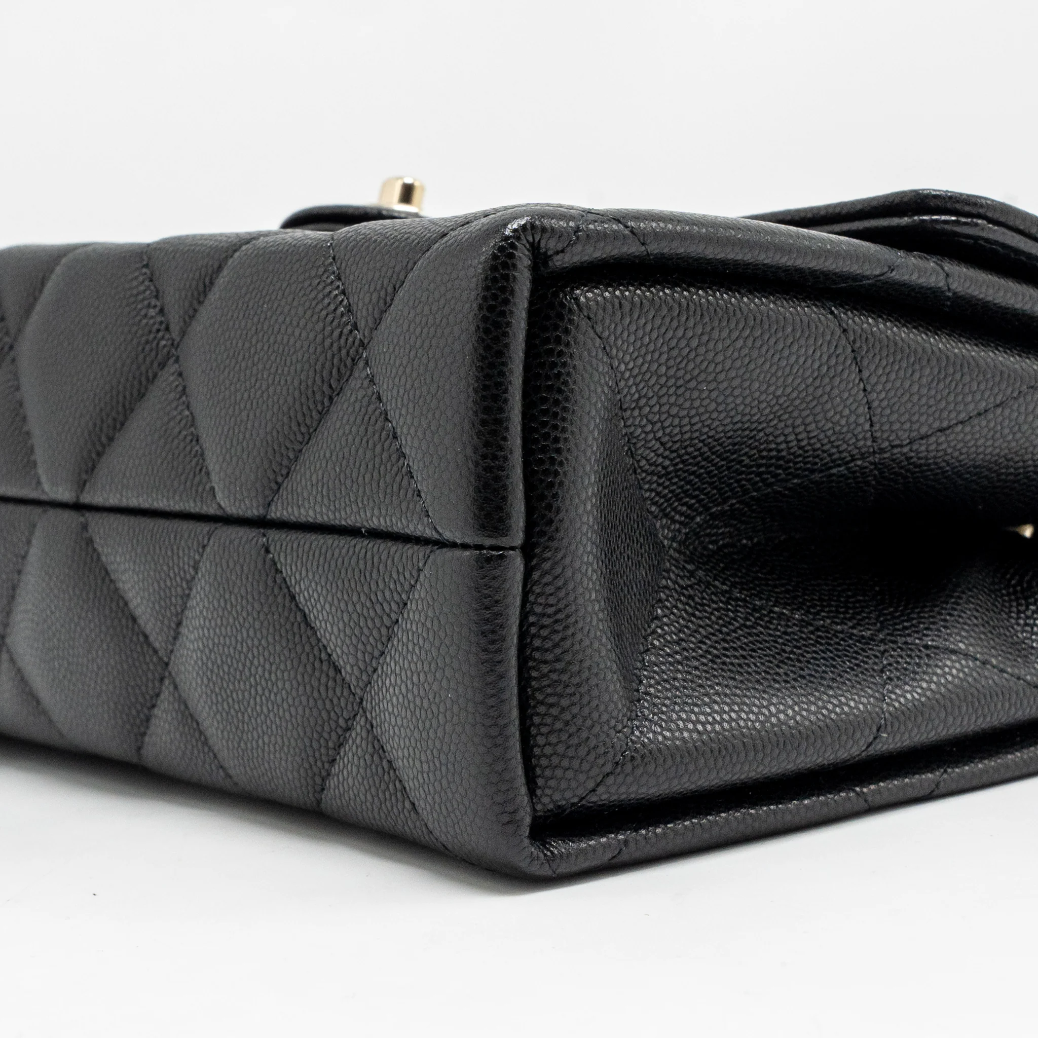 Chanel Top Handle Quilted CC Flap Bag Caviar Black LGHW (Microchip) - Image 8
