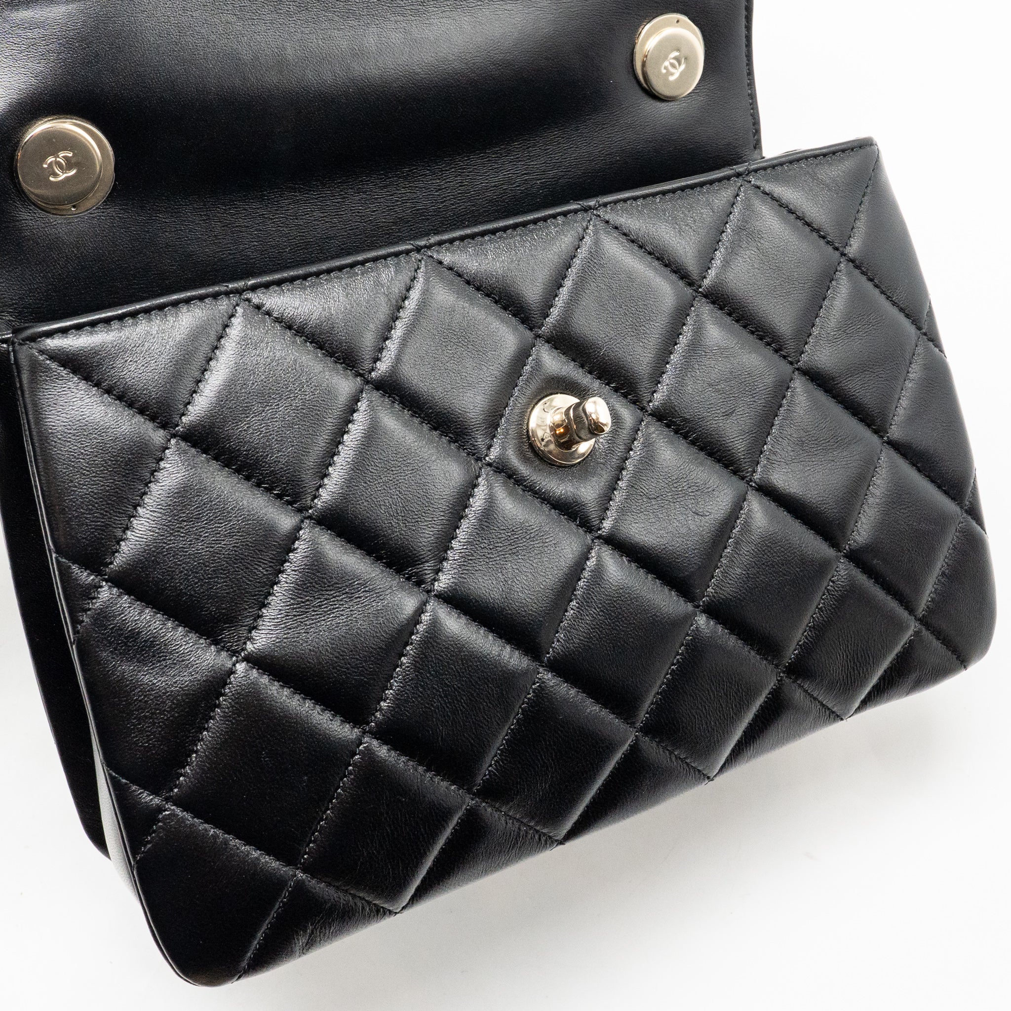 Chanel Top Handle Trendy CC Flap Bag Lambskin Black LGHW (Microchip) - Image 16