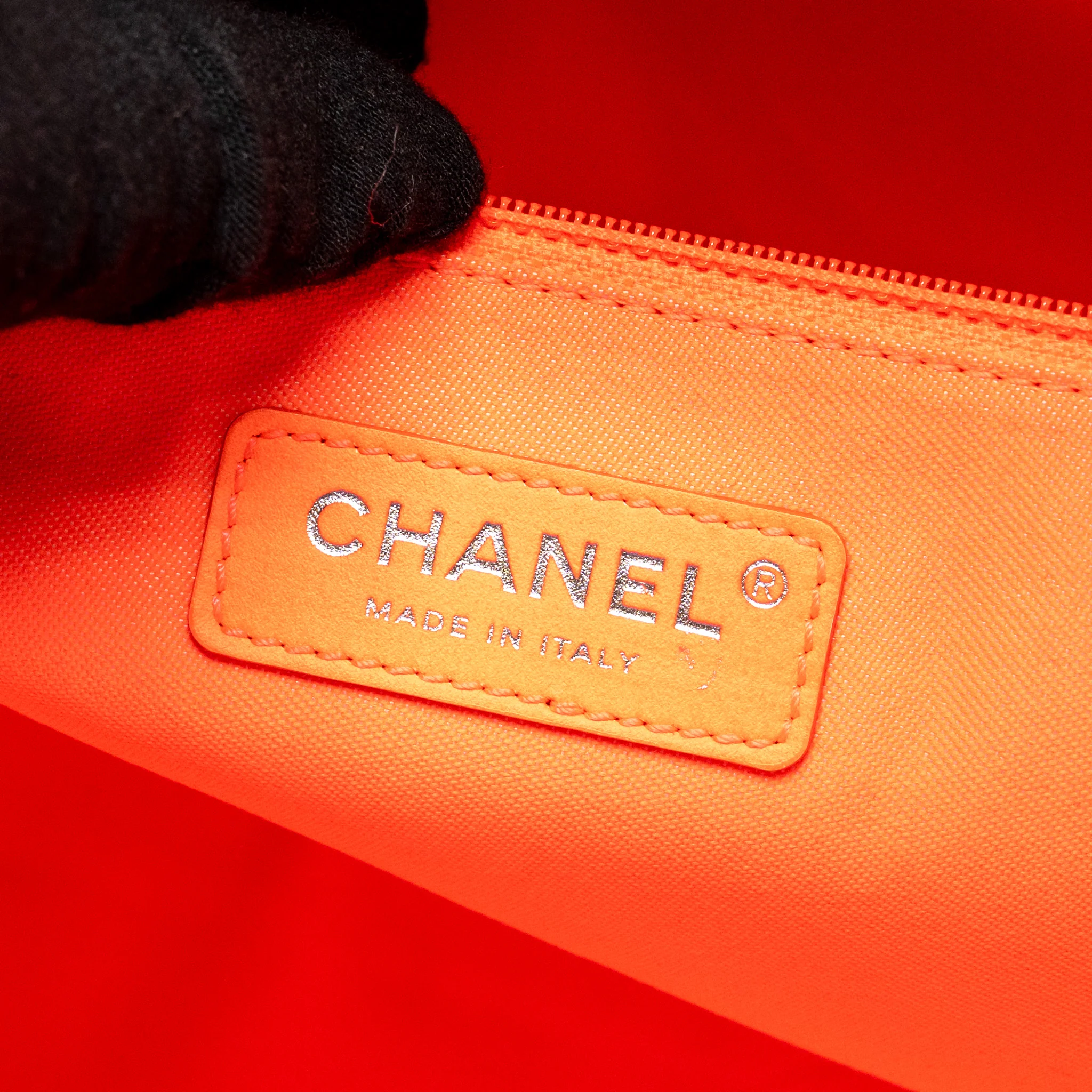 Chanel 21S Large Deauville Tote Shopping Bag Fluorescent Canvas/Leather Blue/Orange SHW - Image 15